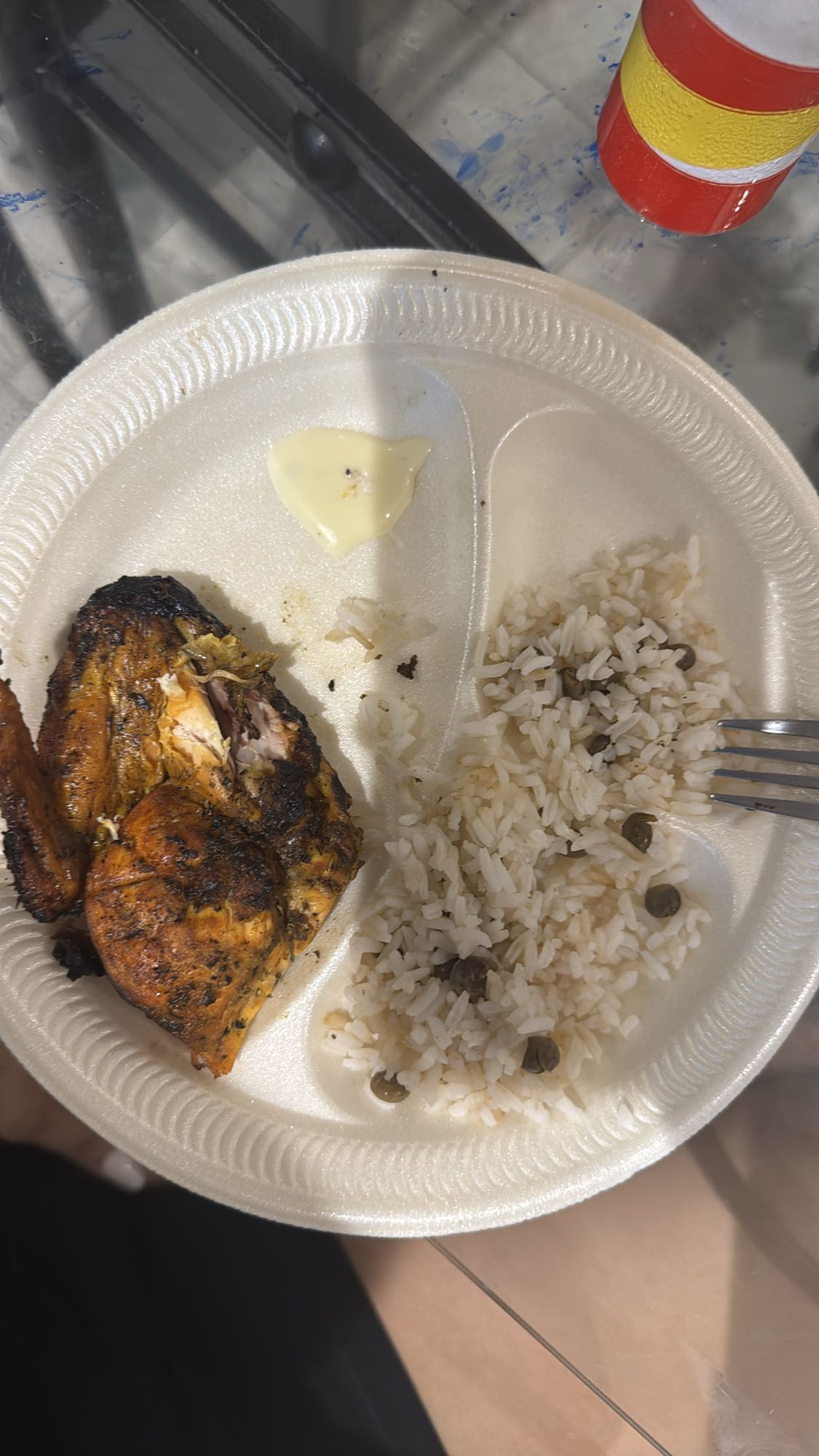 Pollo asado con arroz