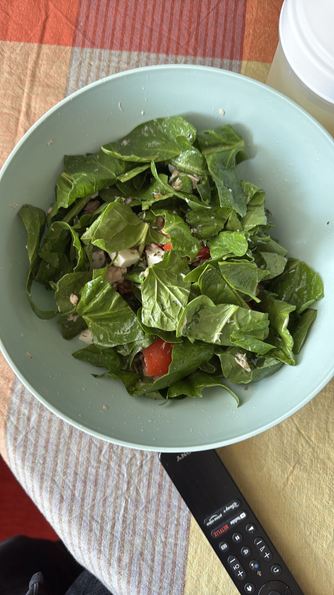 Ensalada fresca de espinaca