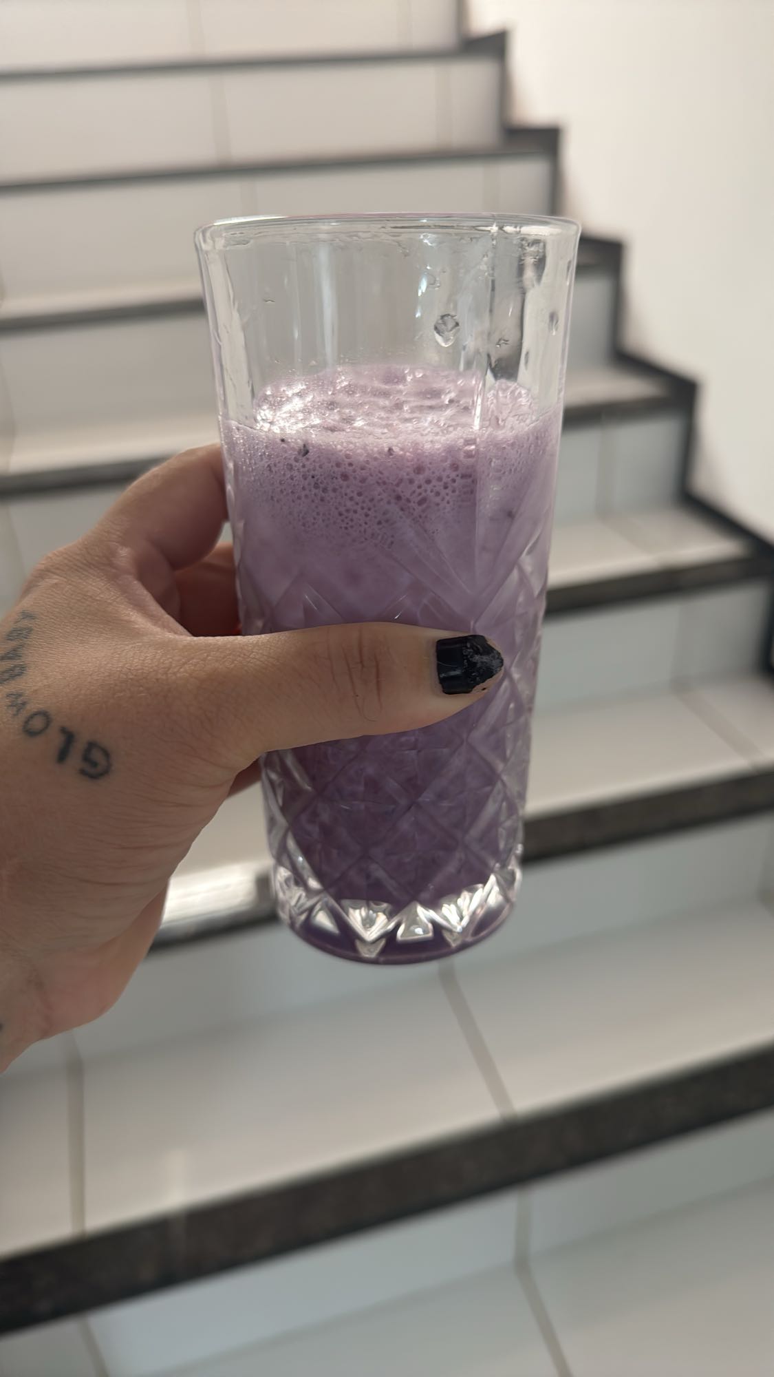 Vitamina de uva com leite desnatado