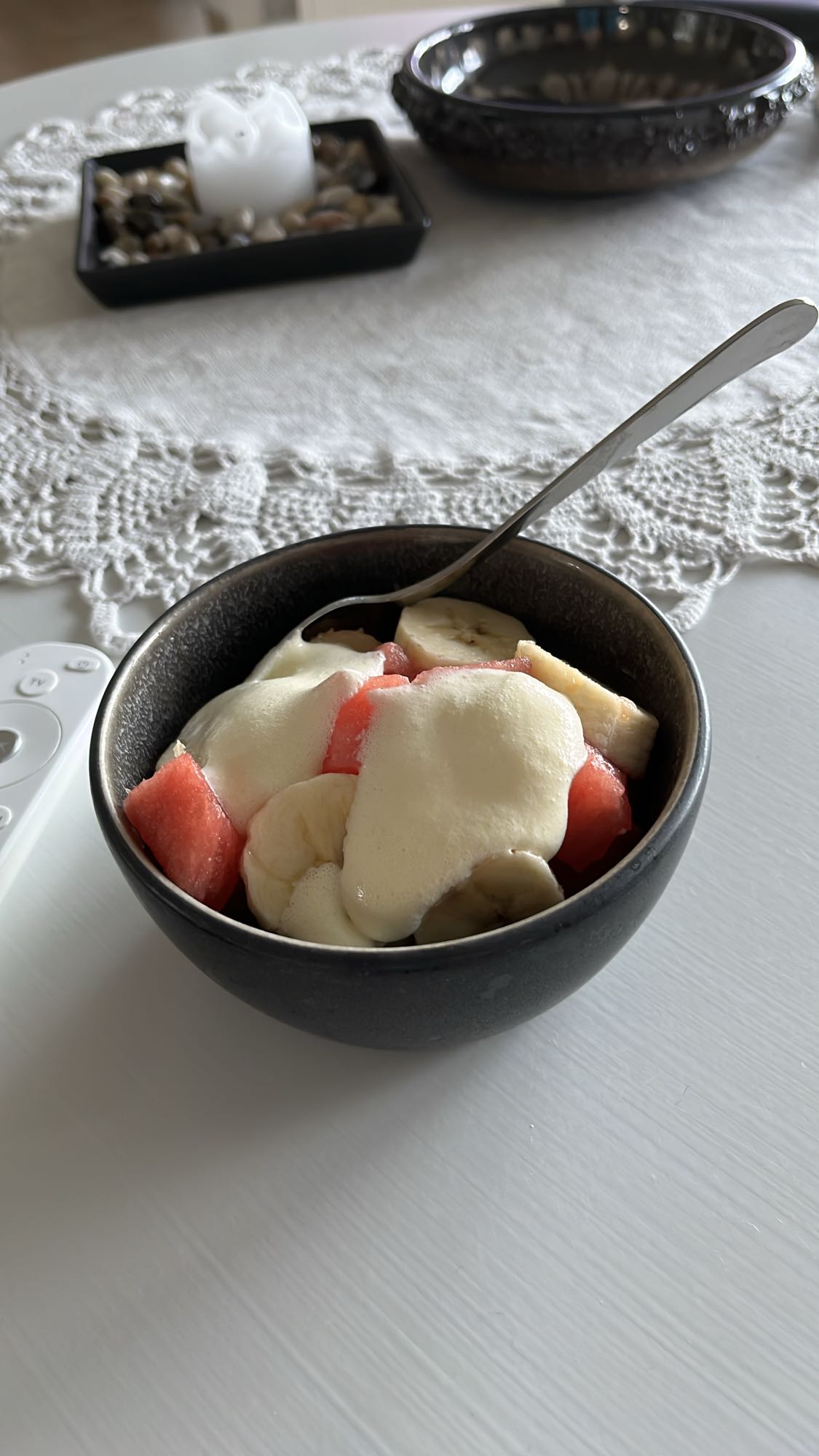 Fruktsallad med grädde