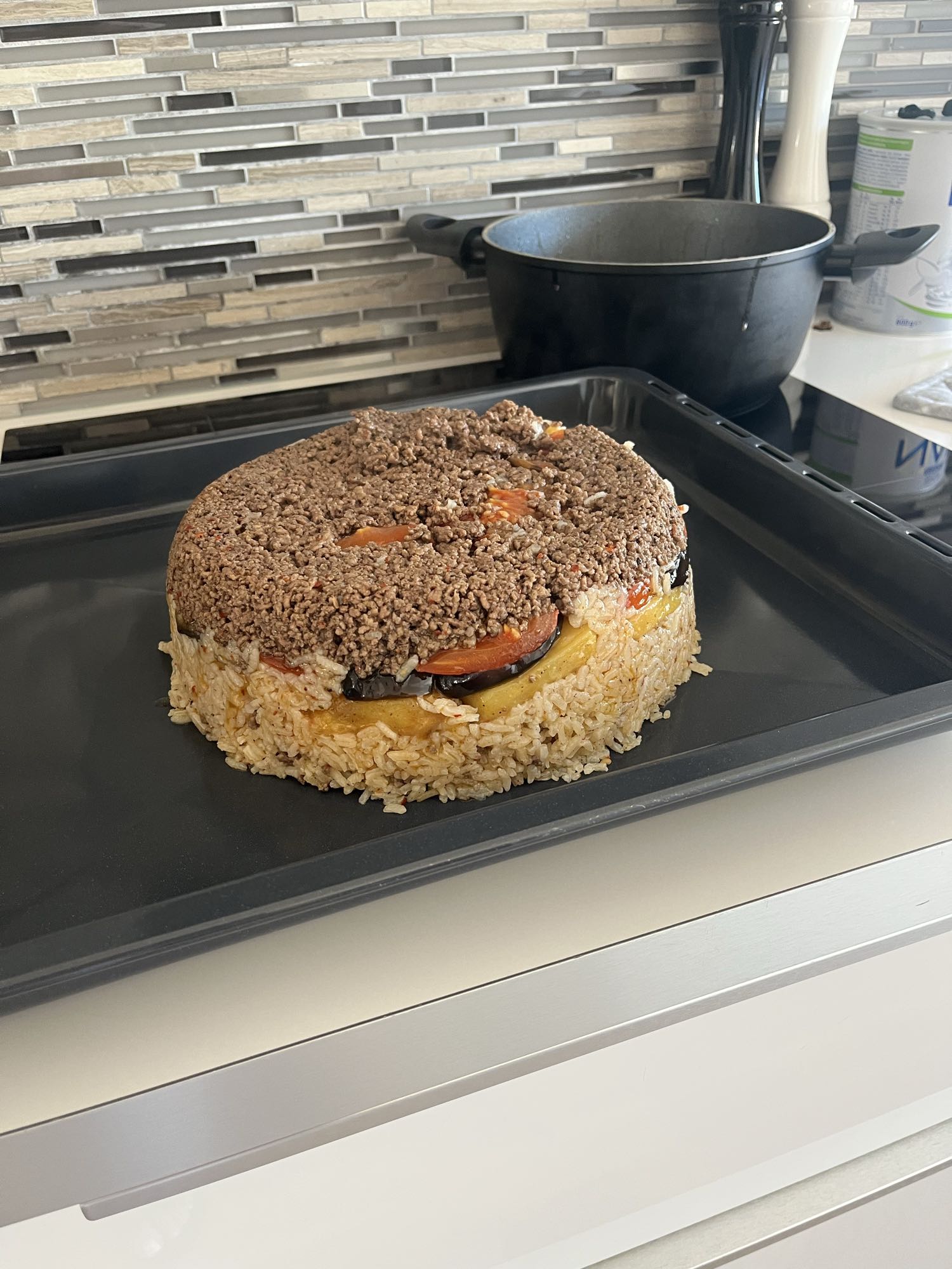 Maklouba med köttfärs