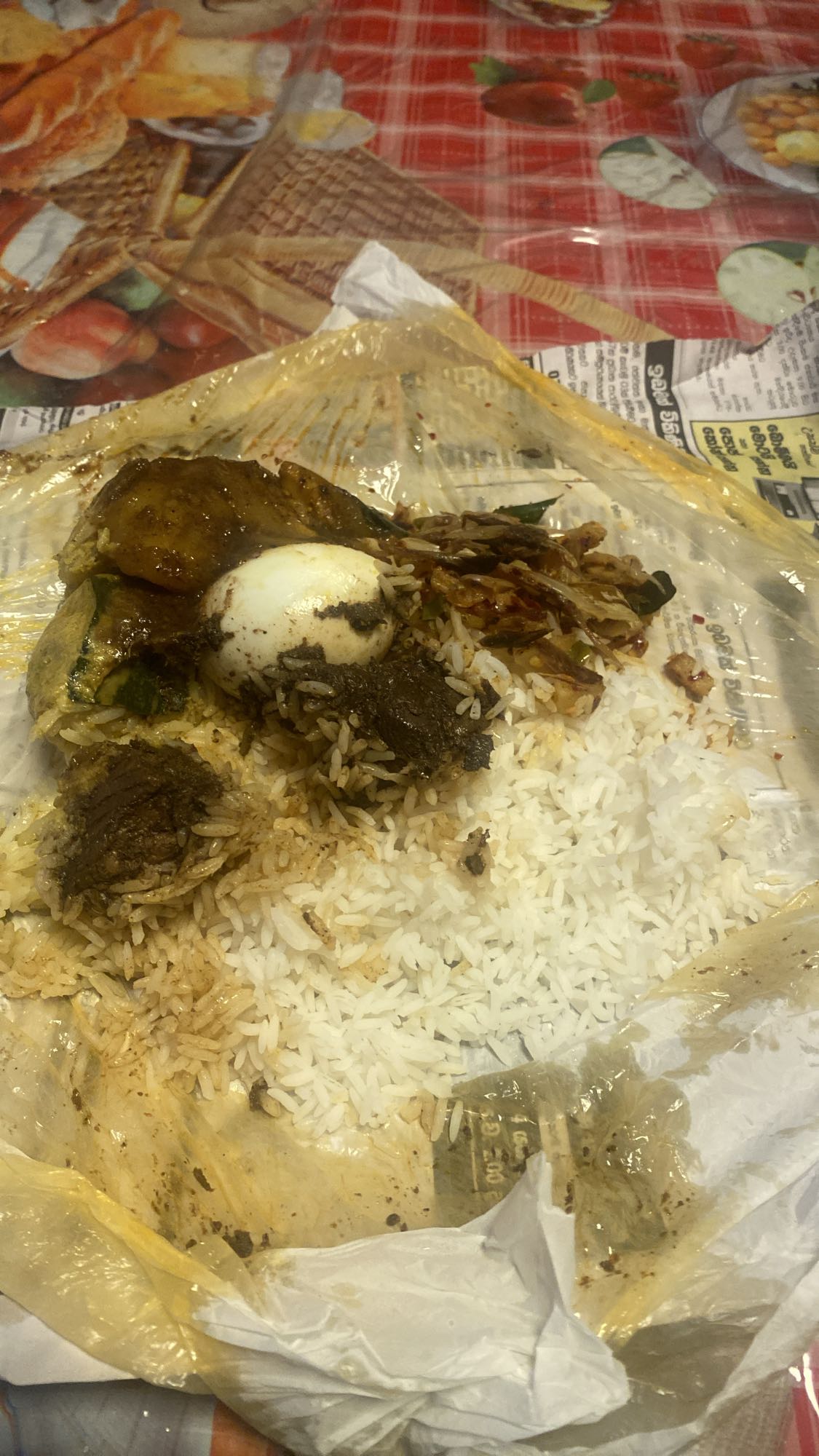 Rice with egg and curry