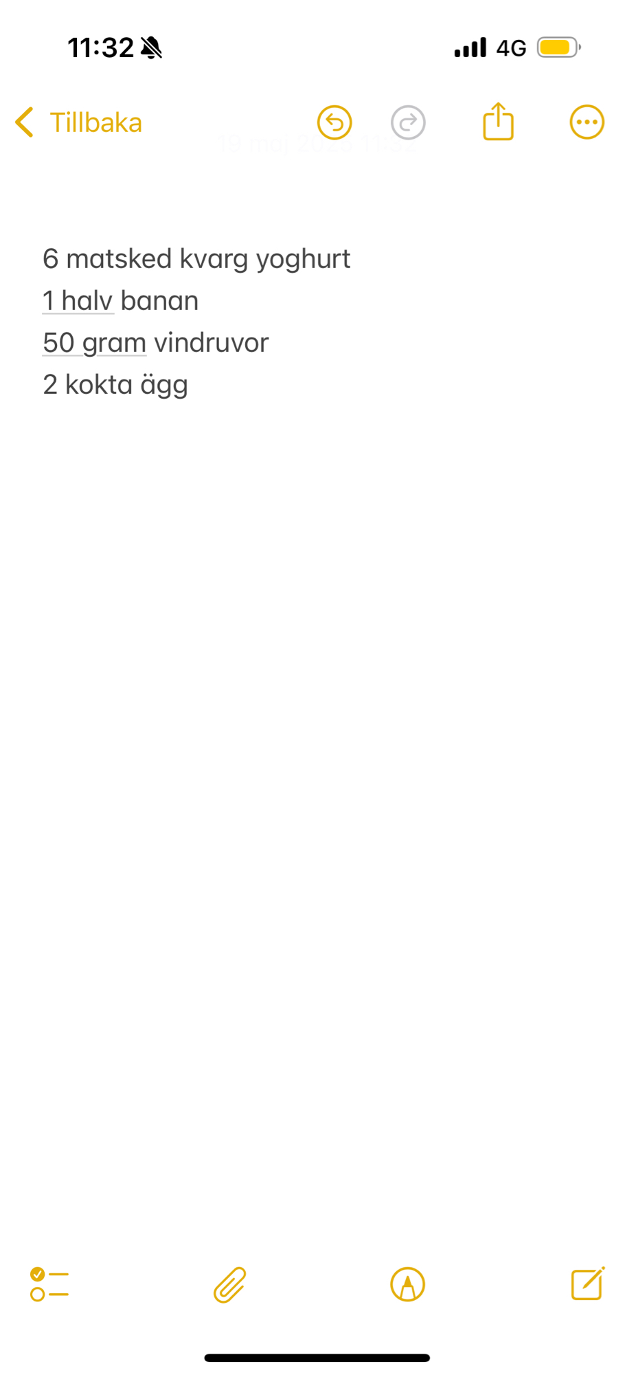 Kvarg, frukt och ägg