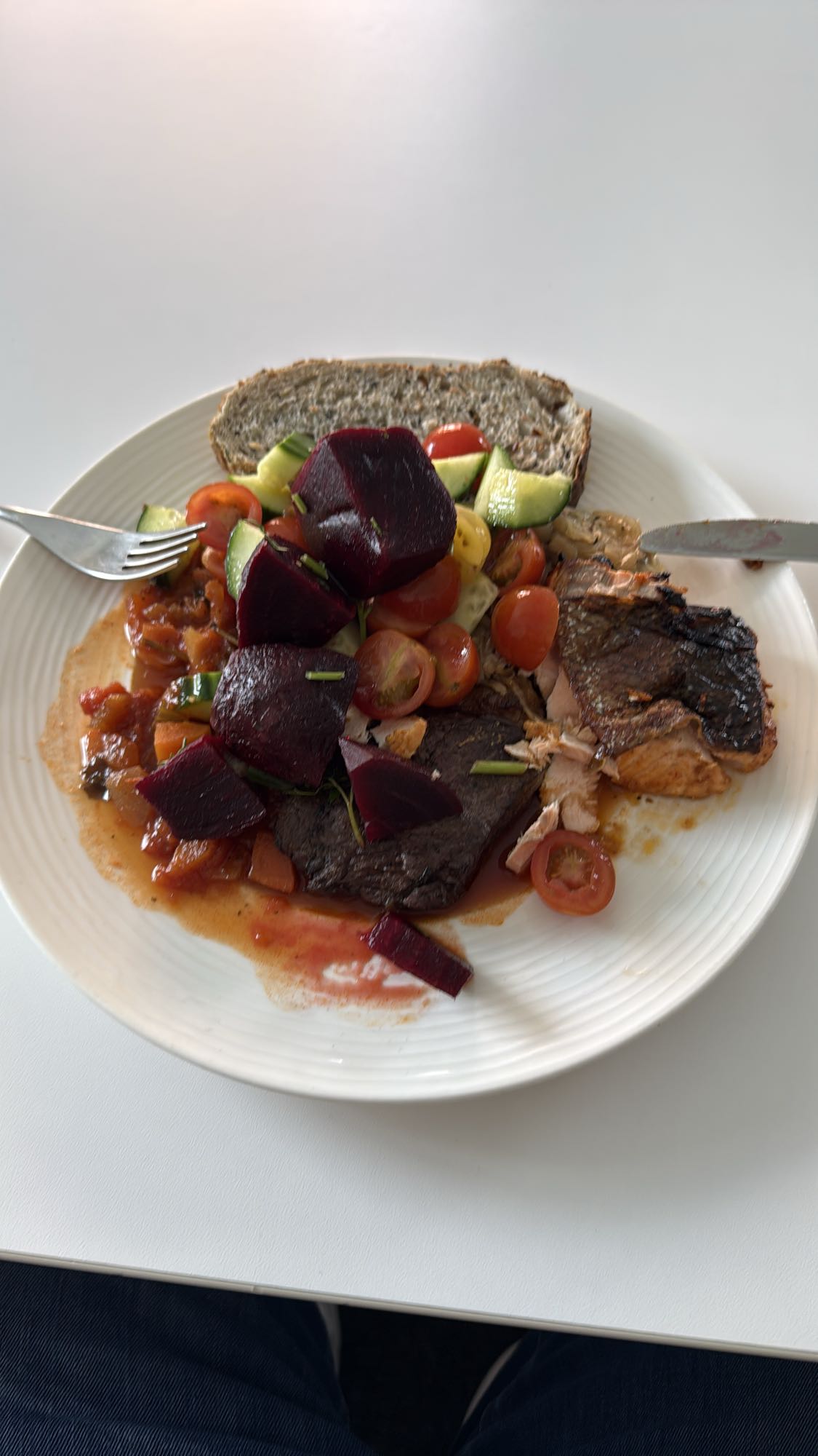 Beef and Salmon Plate