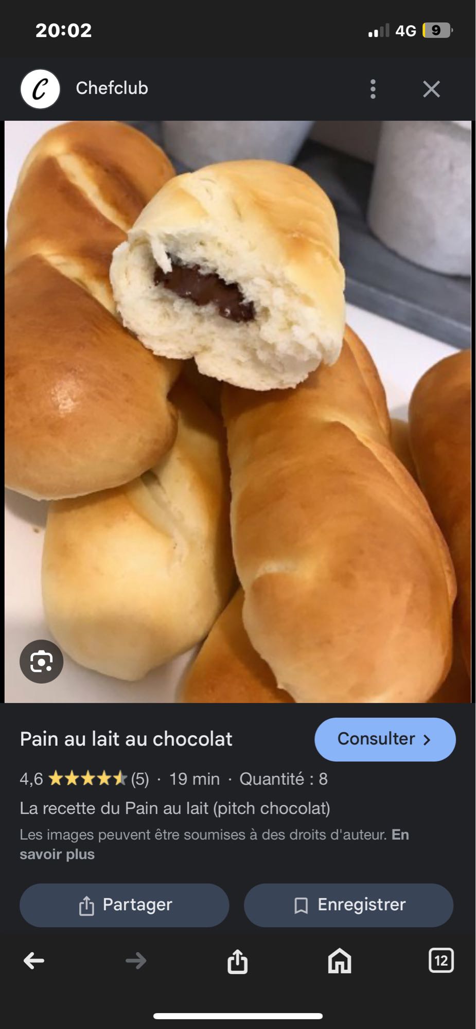 Pain au lait chocolat
