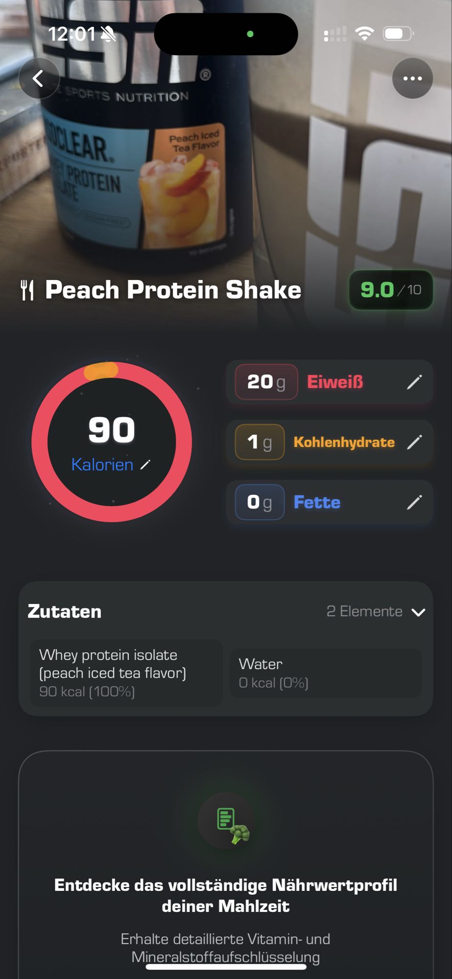 Pfirsich-Proteinshake