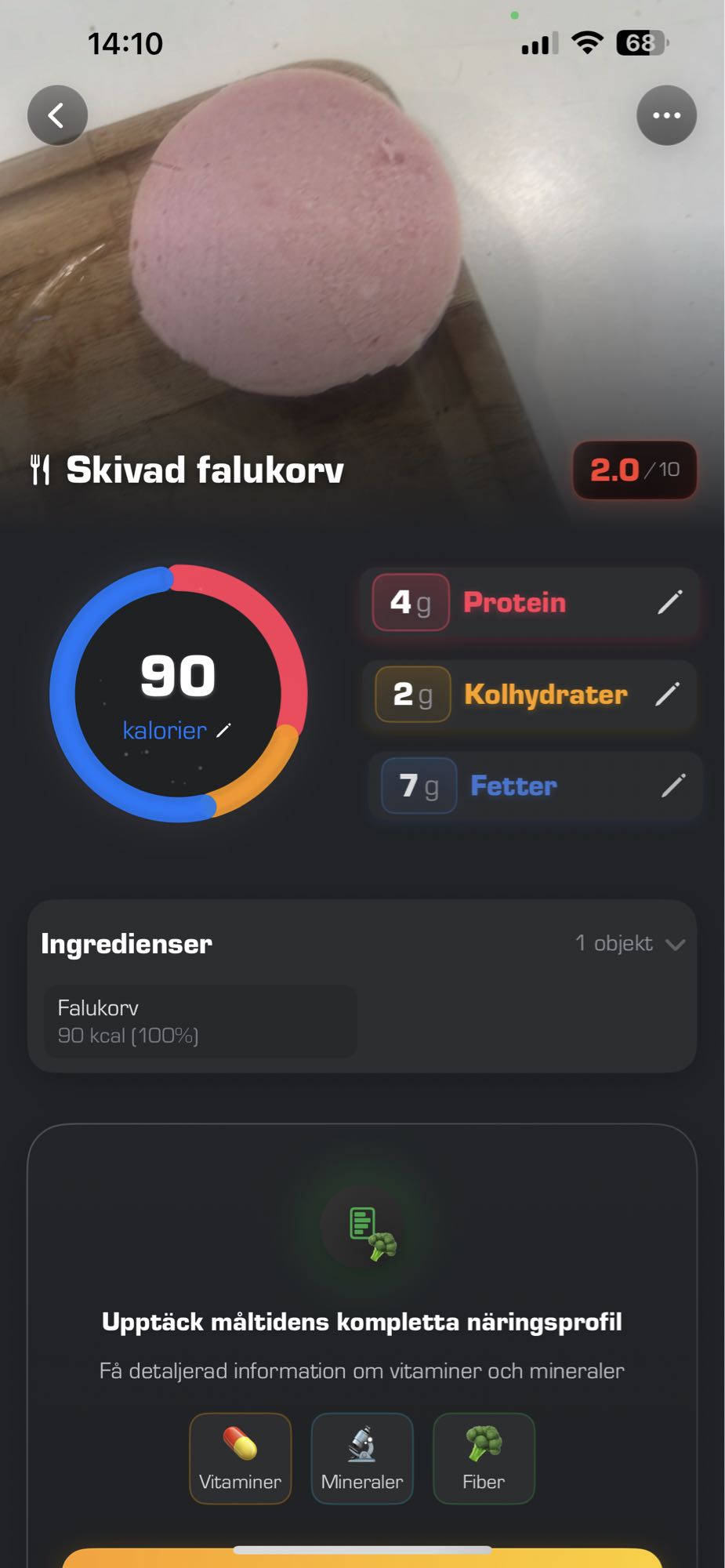 Skivad falukorv