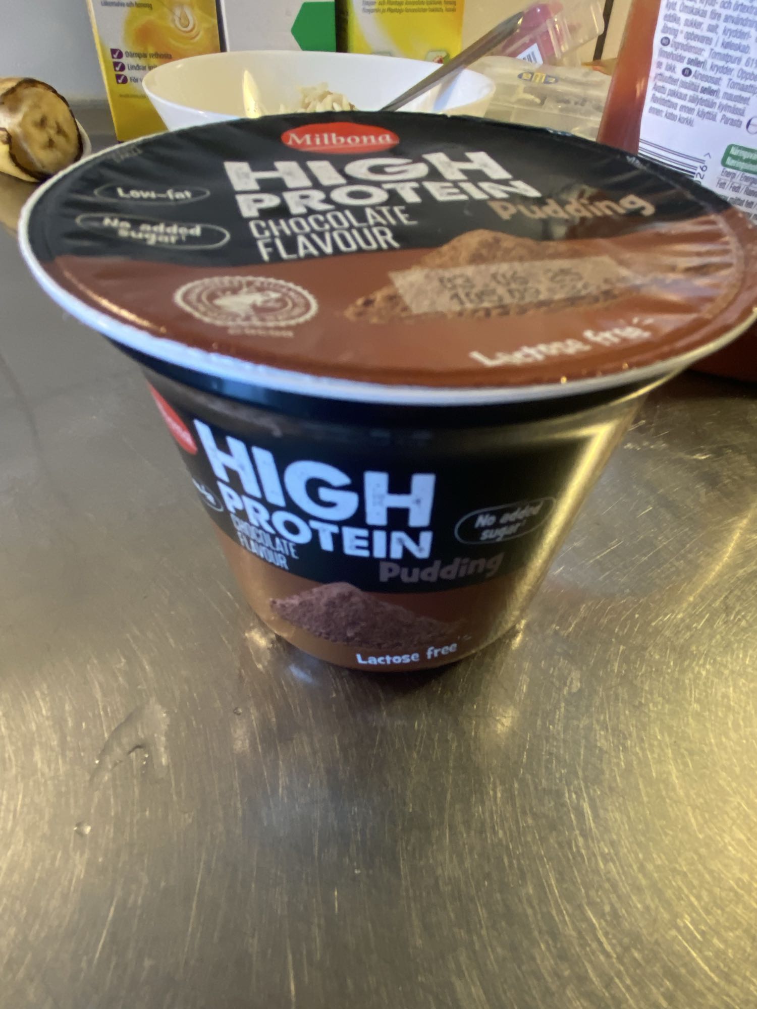 بودينغ بروتين الشوكولاتة