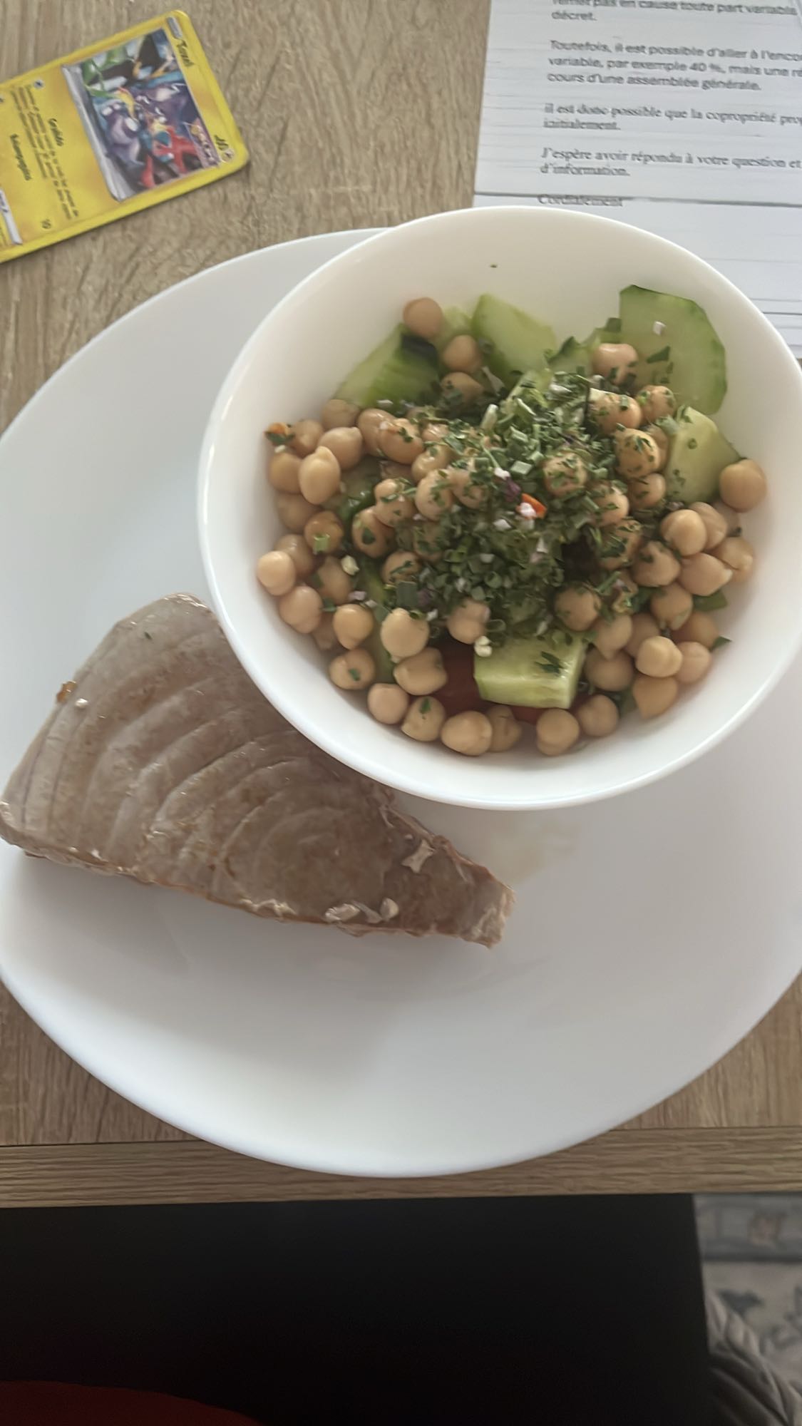 Thon et salade pois chiches