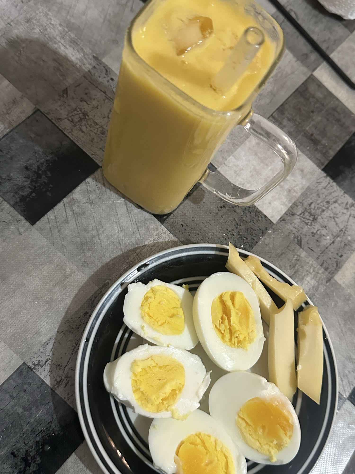 Eggs and Mango Shake