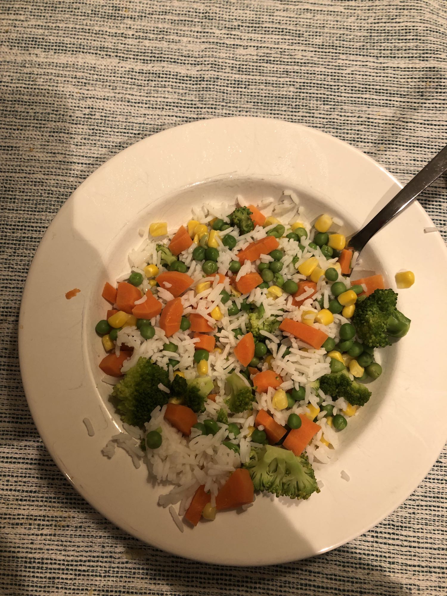 Rice with mixed veggies