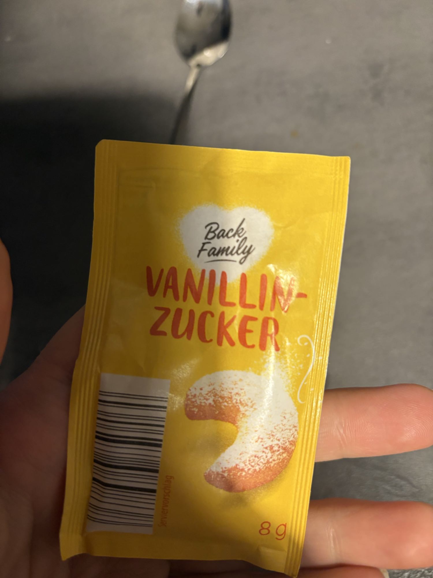 Vanilla sugar packet