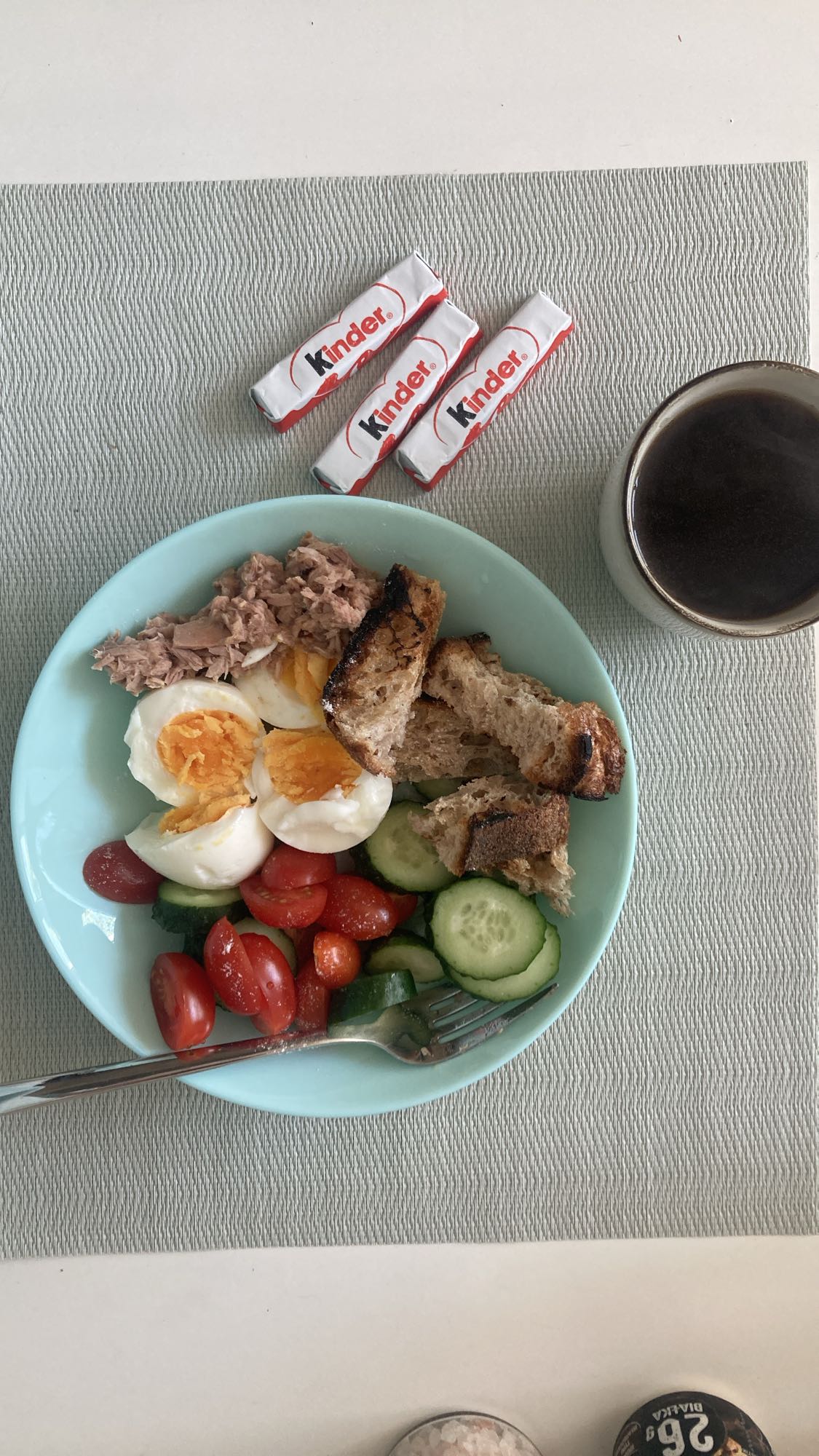 Egg Tuna Salad & Kinder Snack