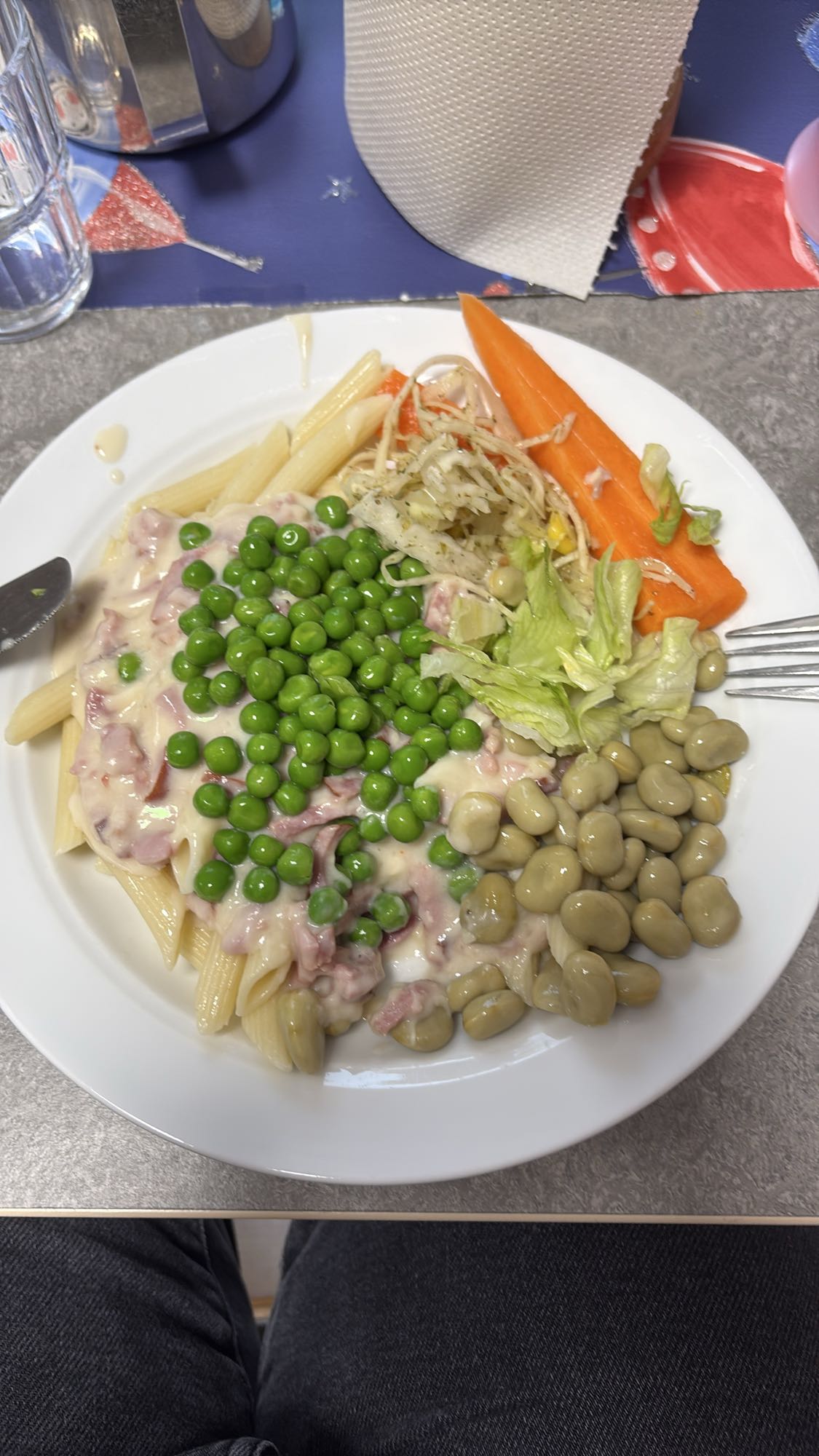 Pasta med ärtor och bönor