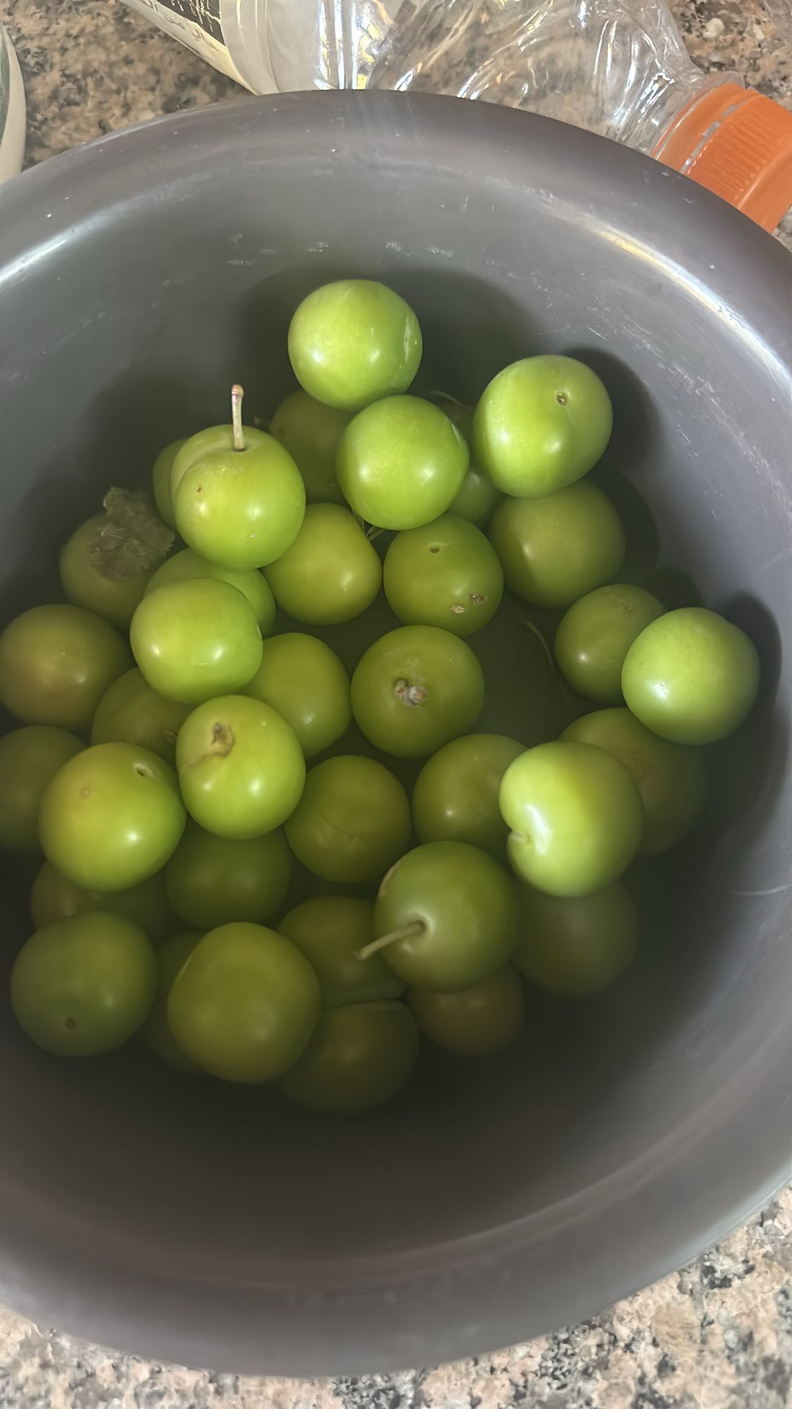Green plums bowl
