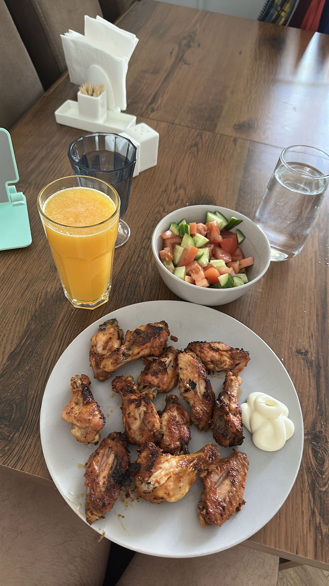 Chicken Wings with Salad