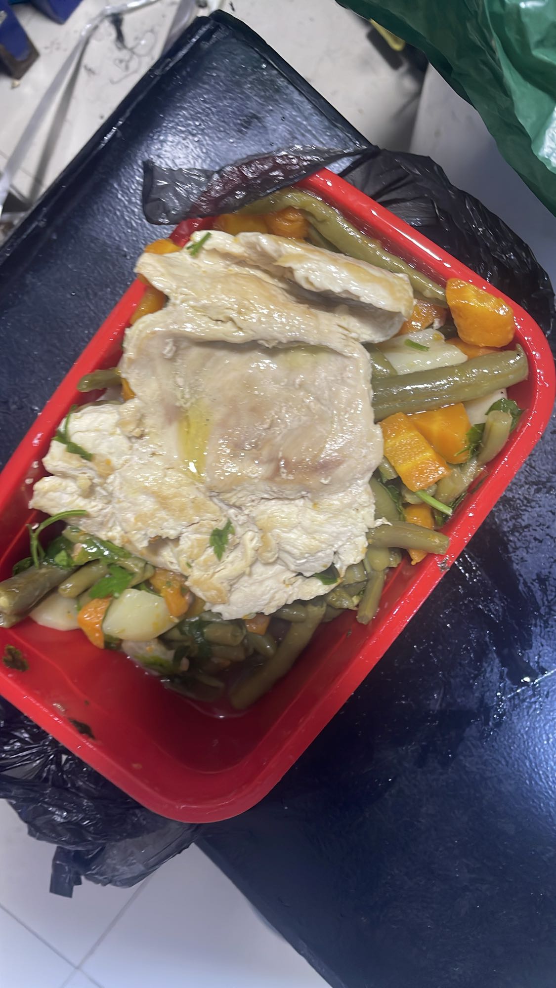 Poulet et légumes vapeur