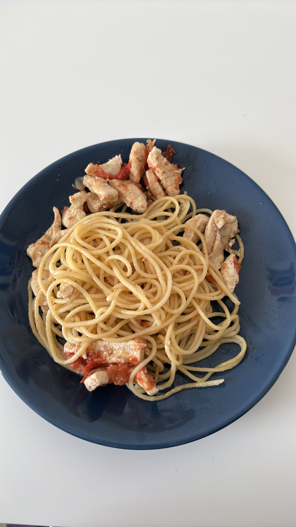 Chicken spaghetti plate