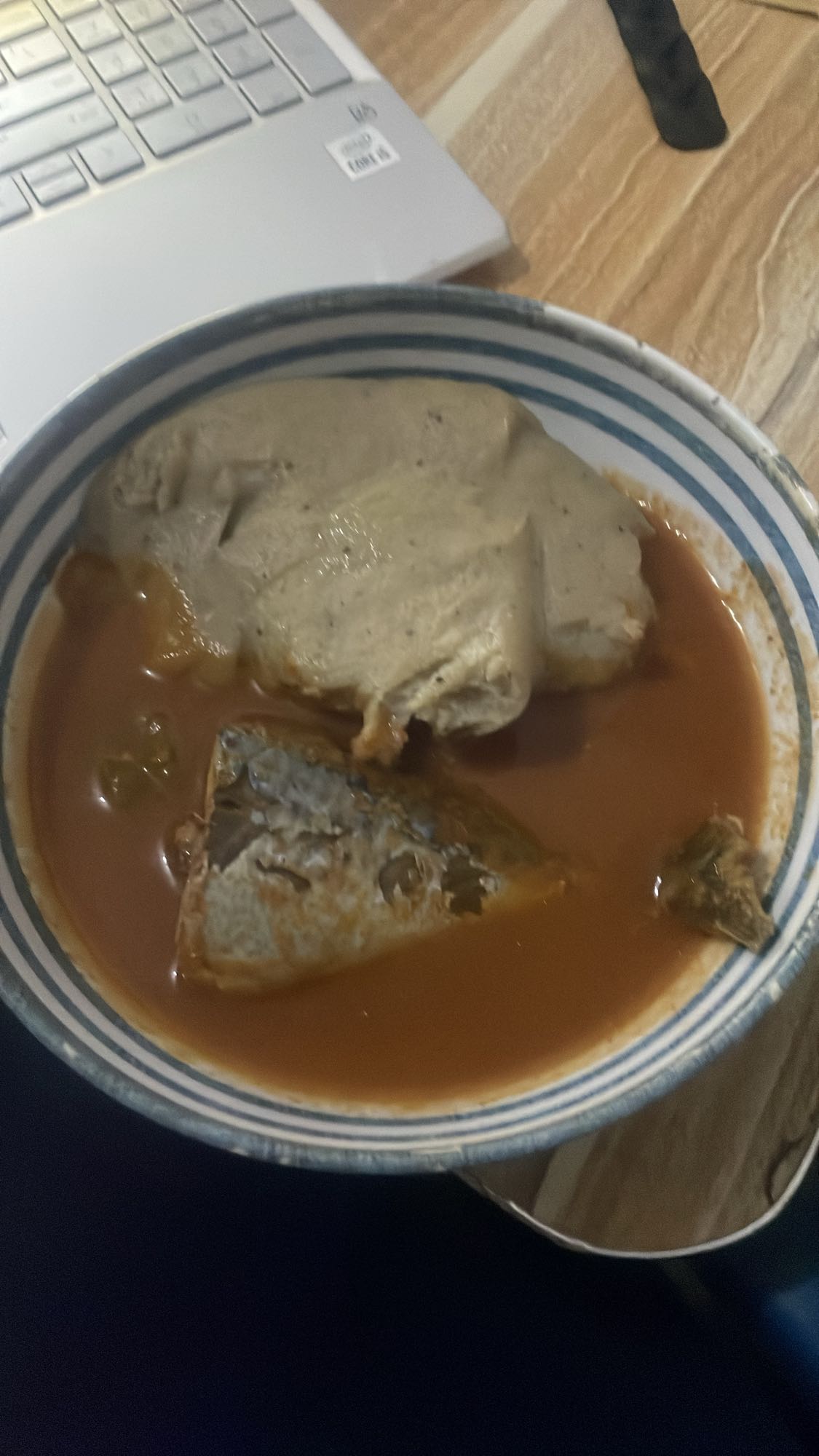 Fish soup with fufu