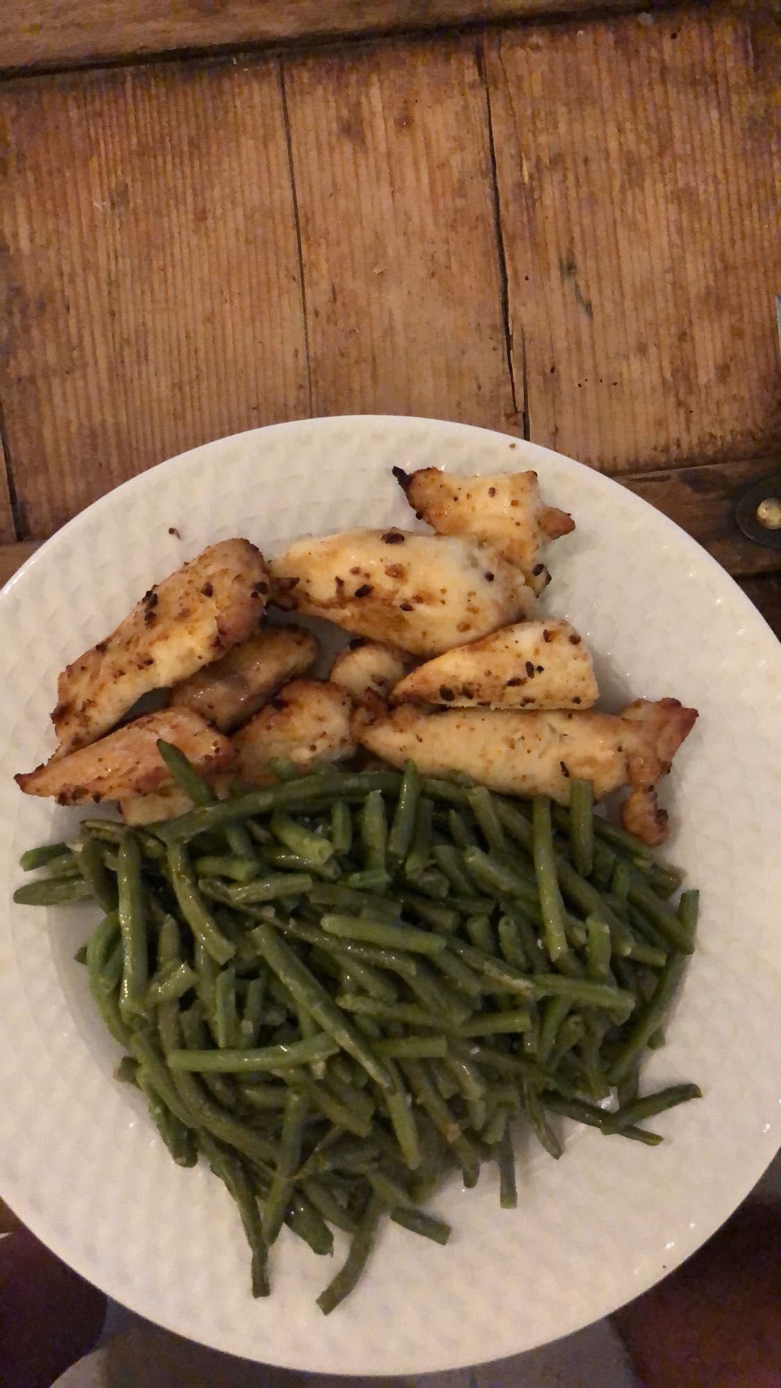 Poulet et haricots verts