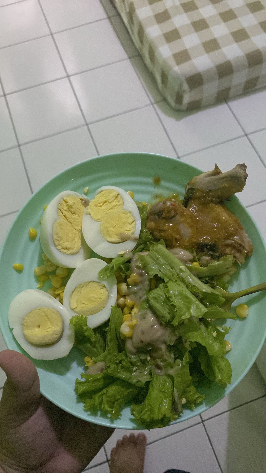 Salad telur dan ayam