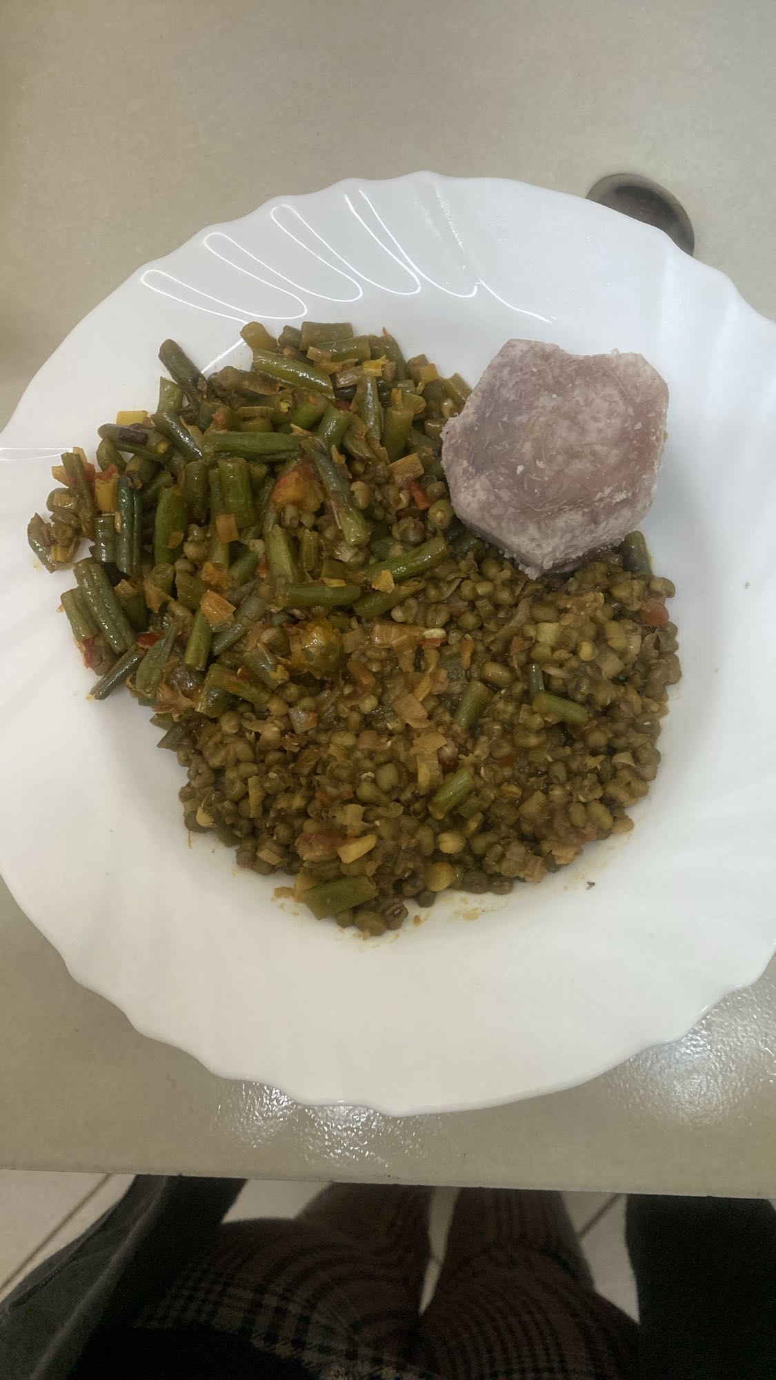 Lentils with green beans
