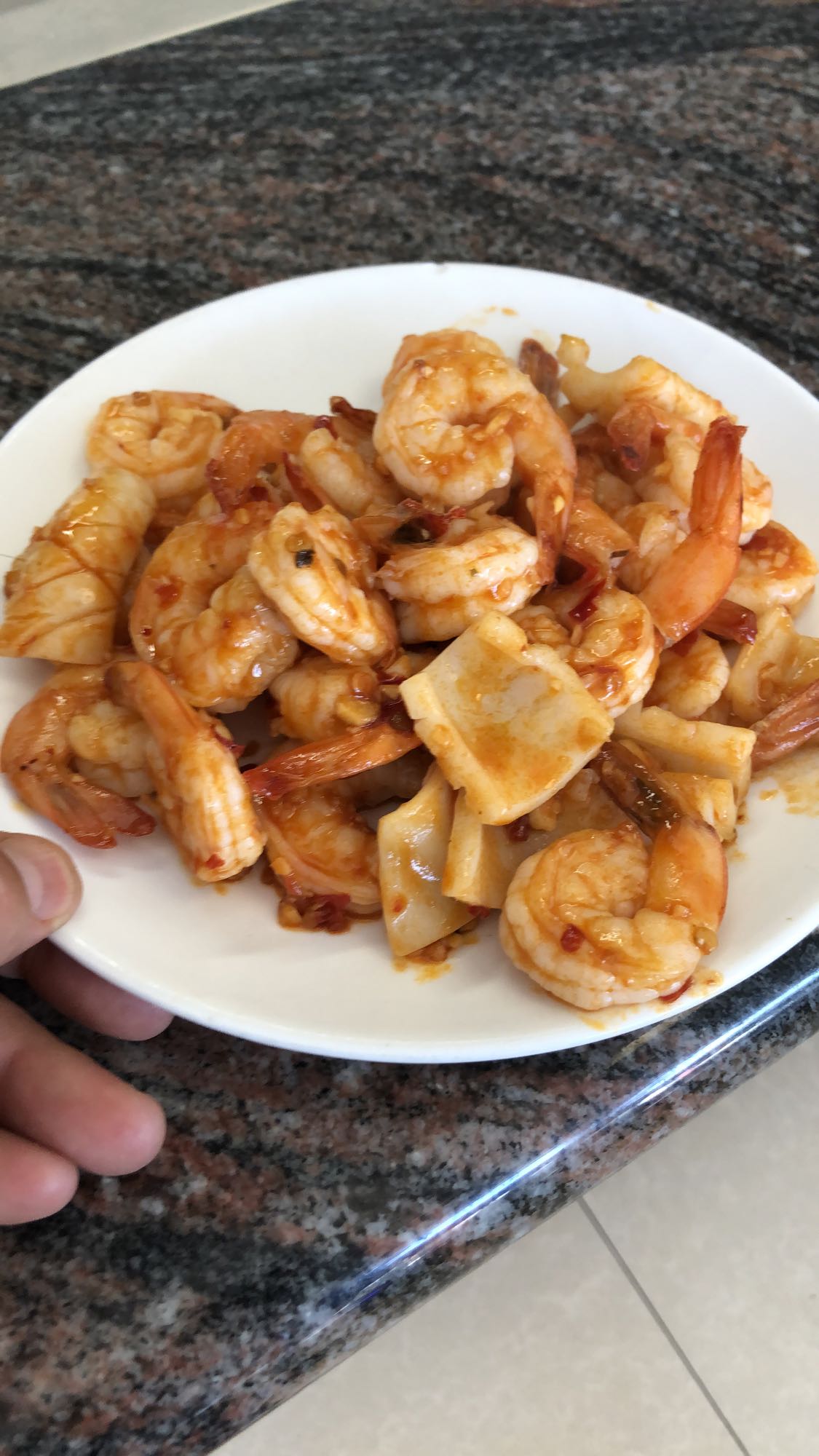 Crevettes sautées épicées