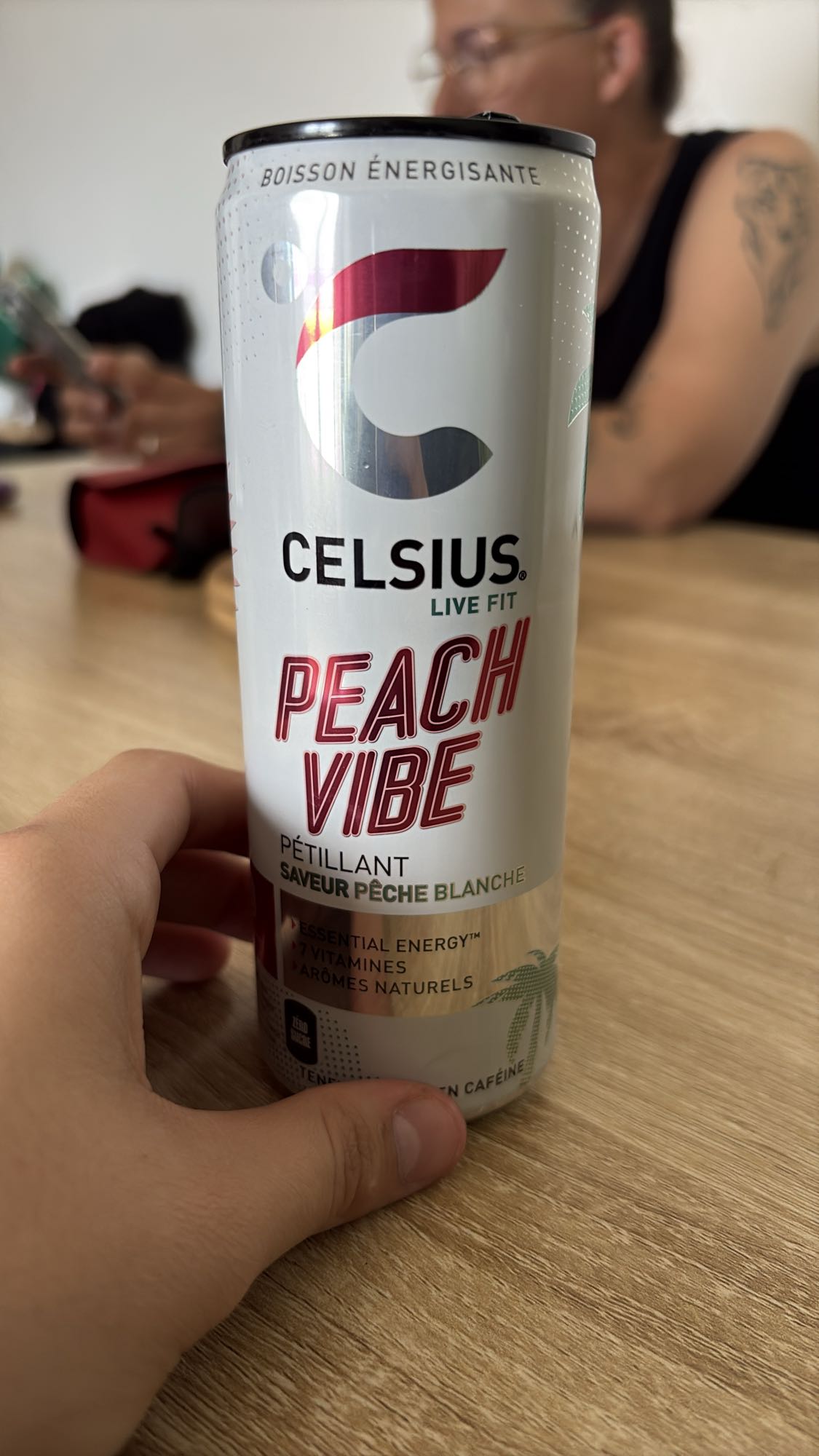 Boisson énergisante pêche