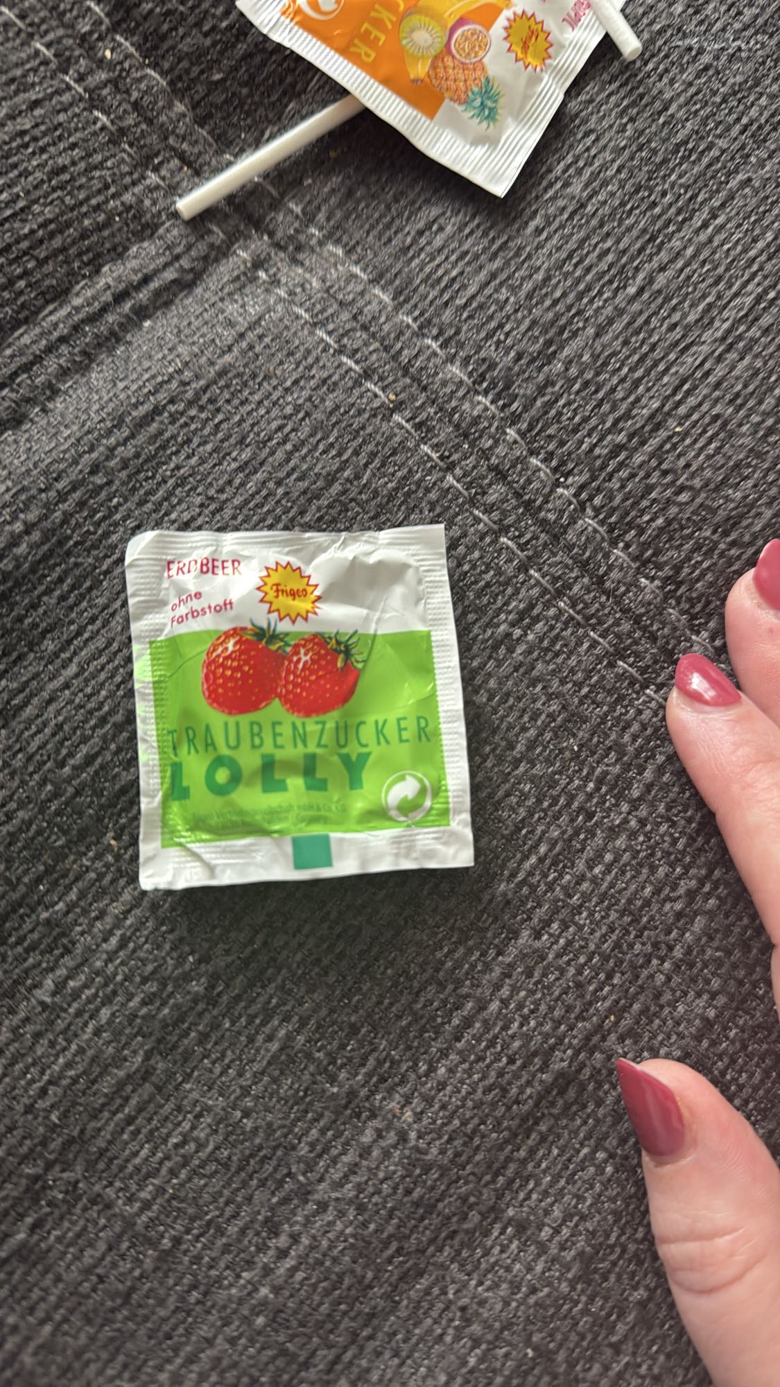 Traubenzucker Lolly Erdbeer