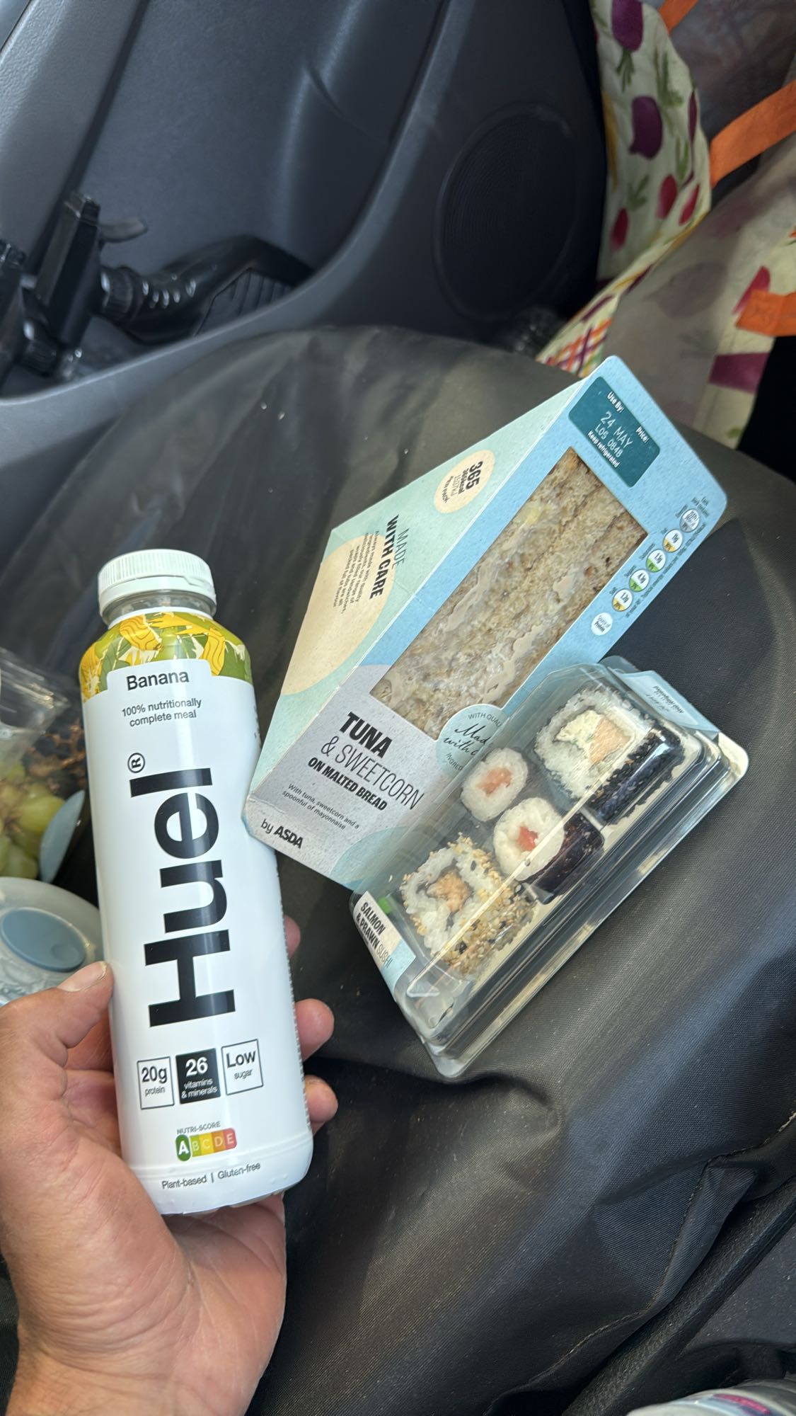 Huel, Sandwich, Sushi Lunch