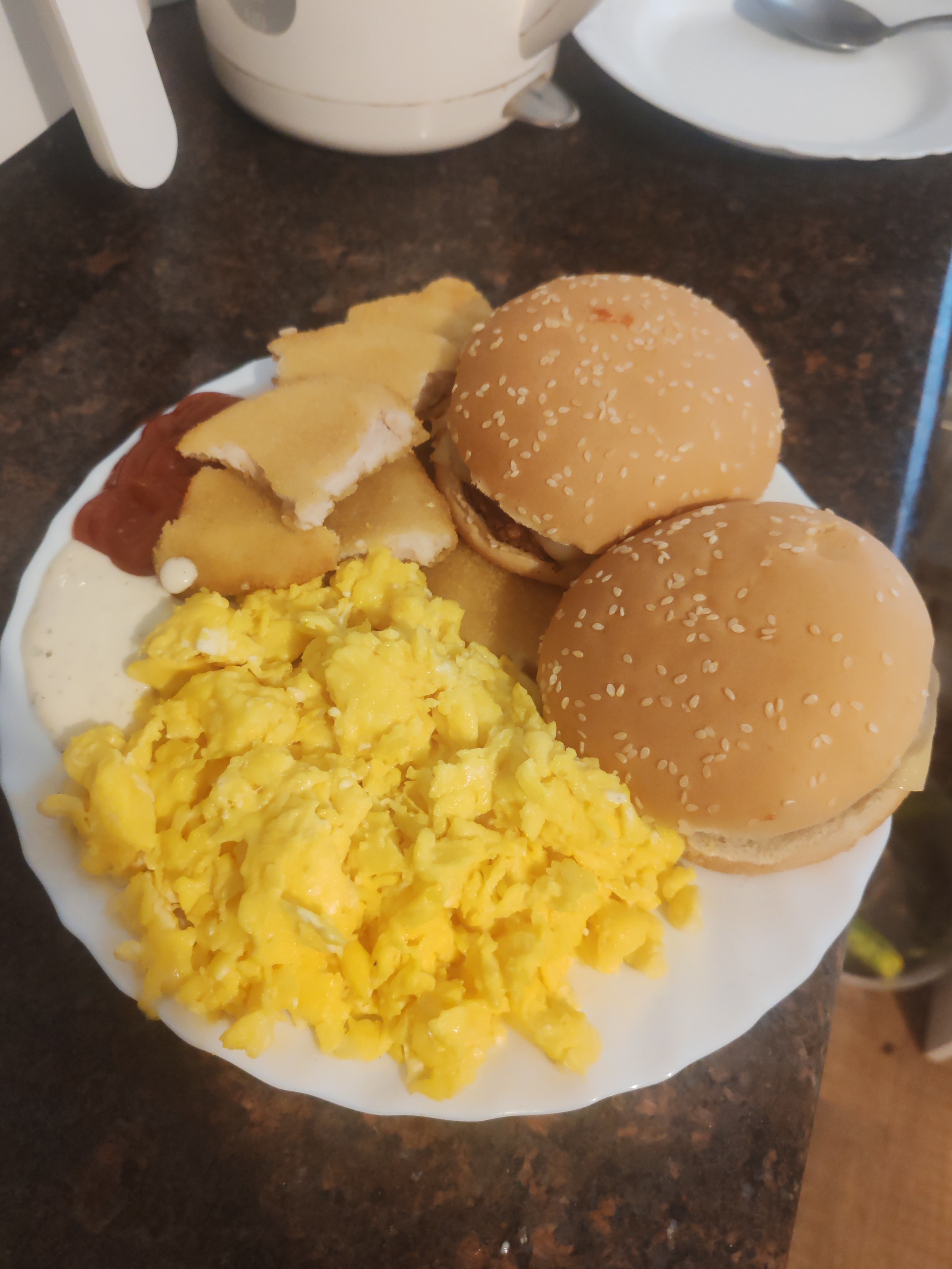 Burger and Egg Plate