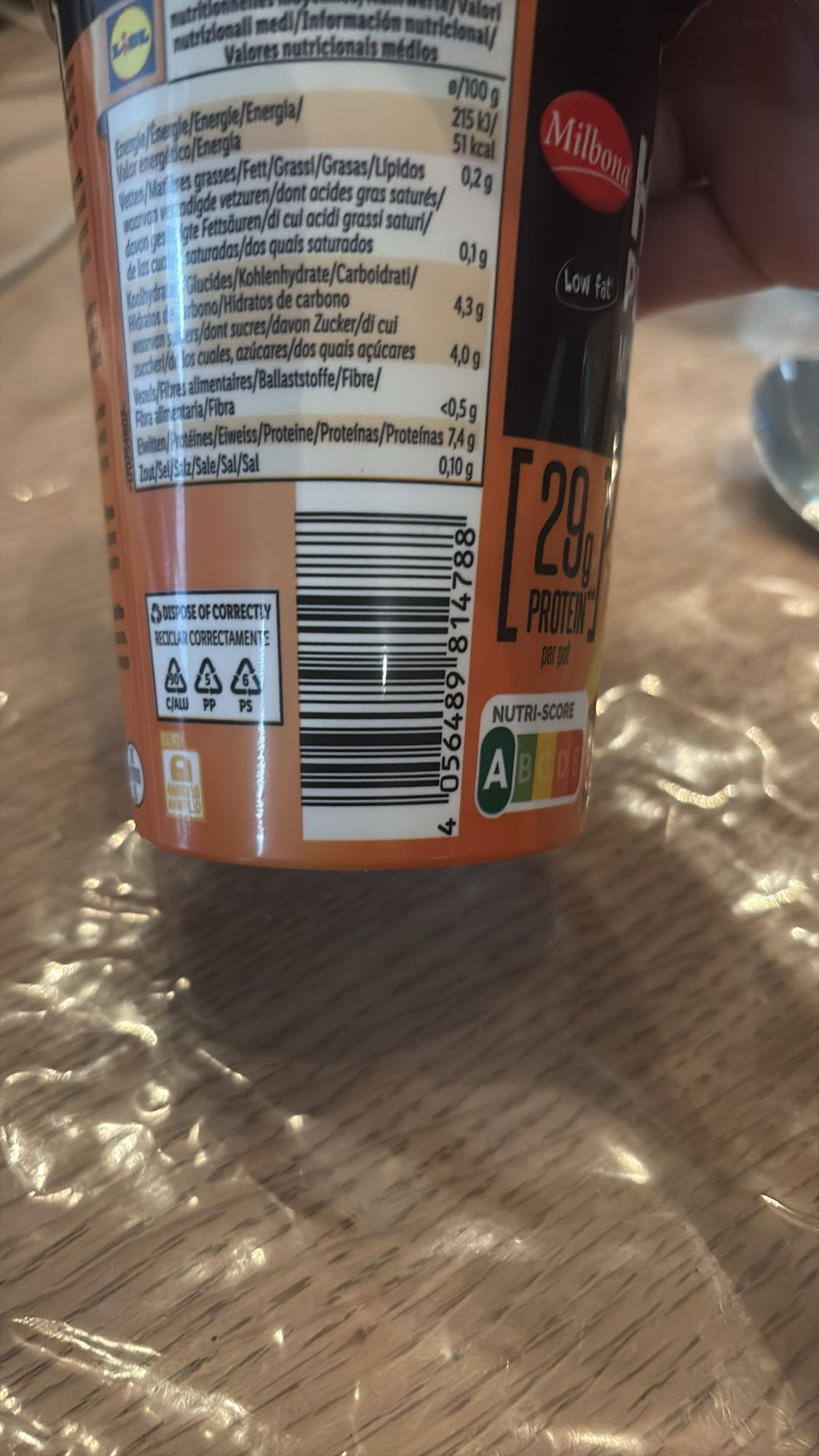 Iogurte proteico Milbona