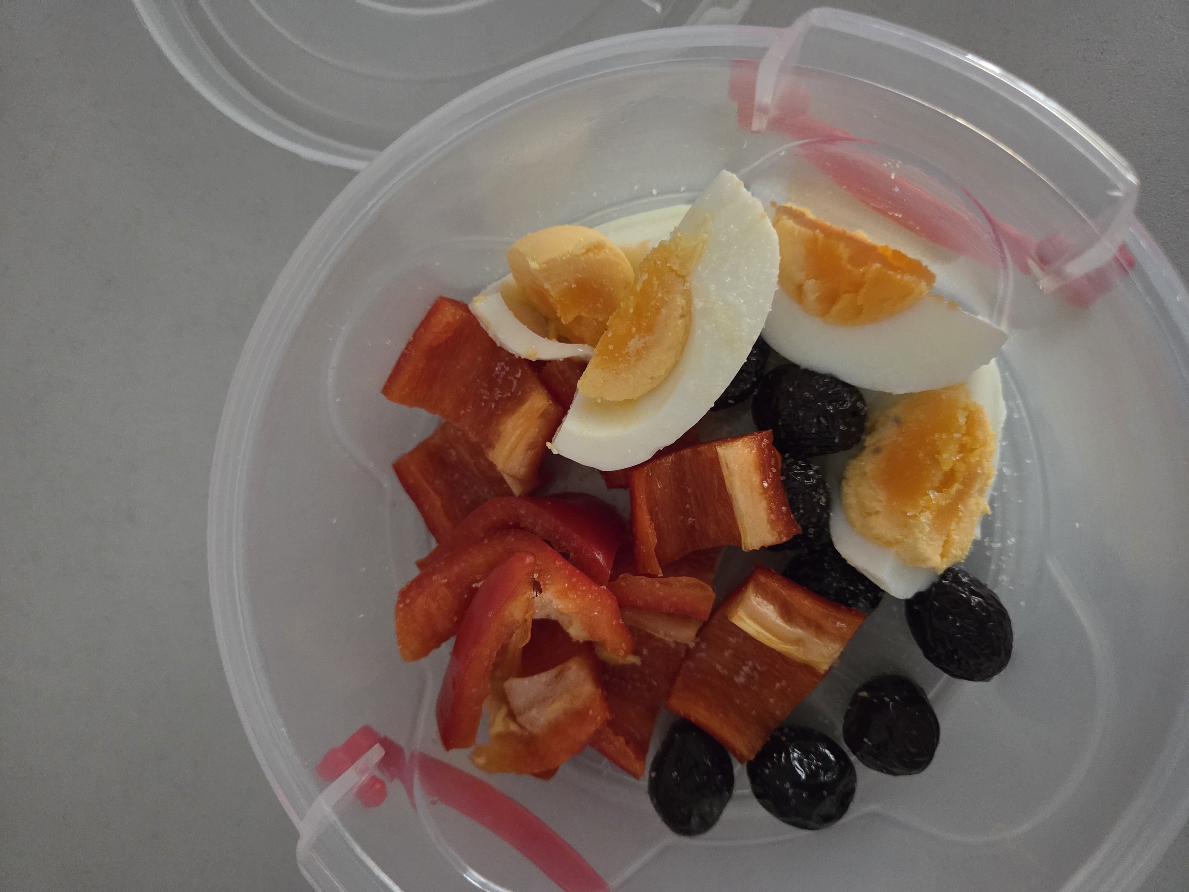 Egg, pepper, olive salad