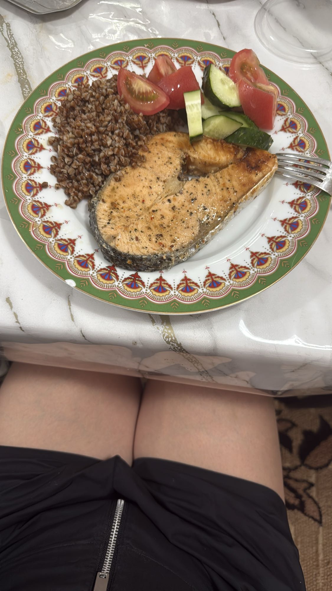 Гречка с рыбой и овощами