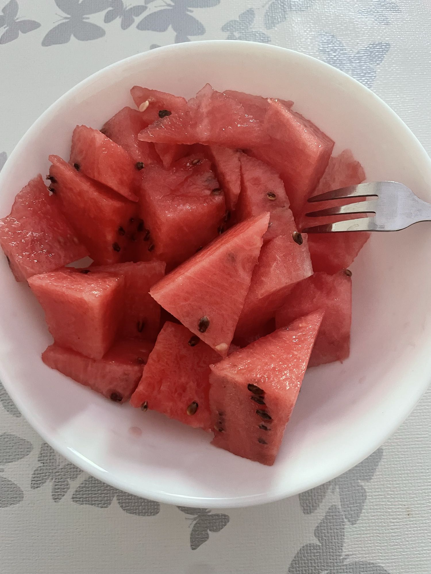 Sandía fresca en cubos