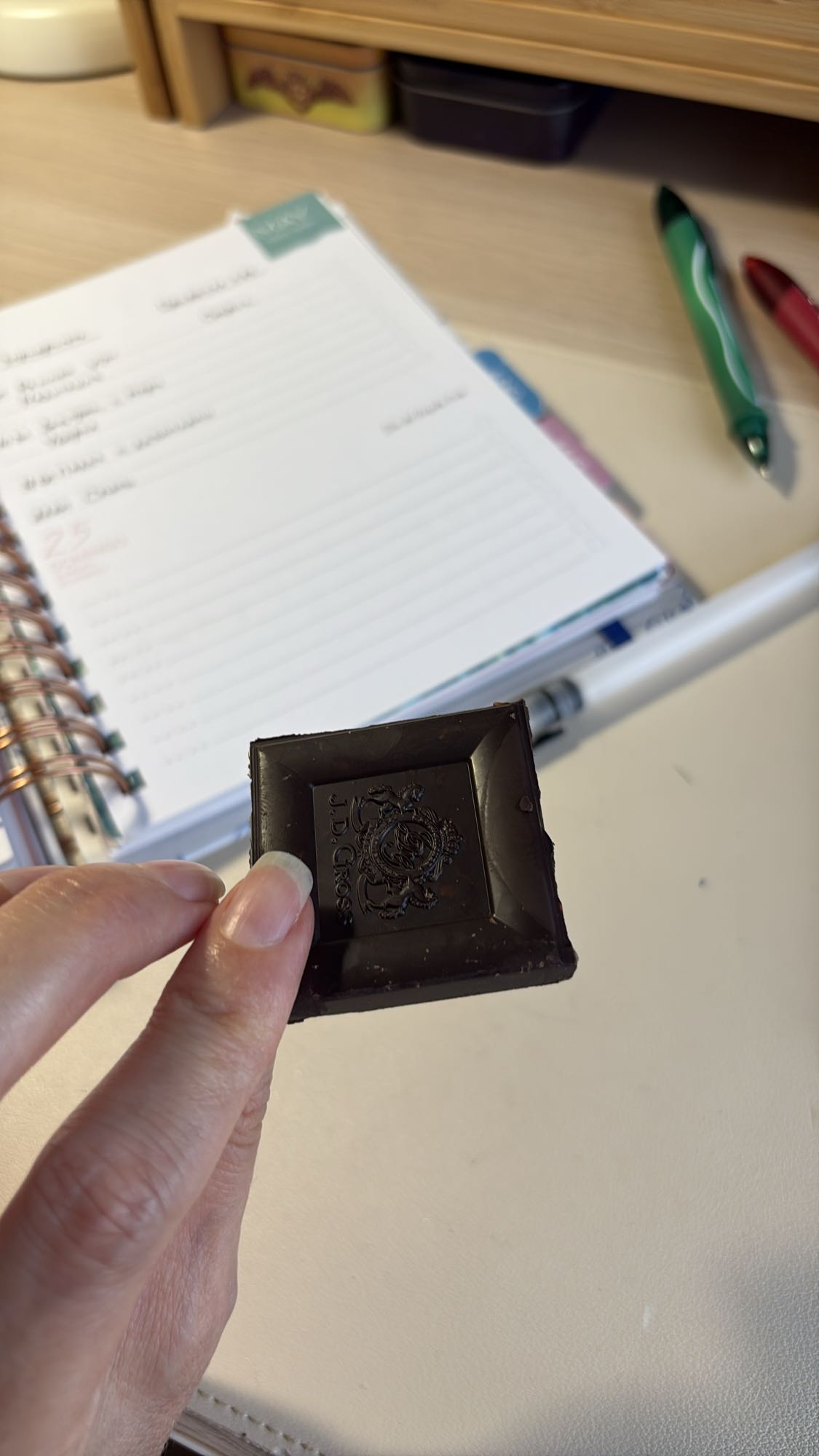 Dark chocolate square