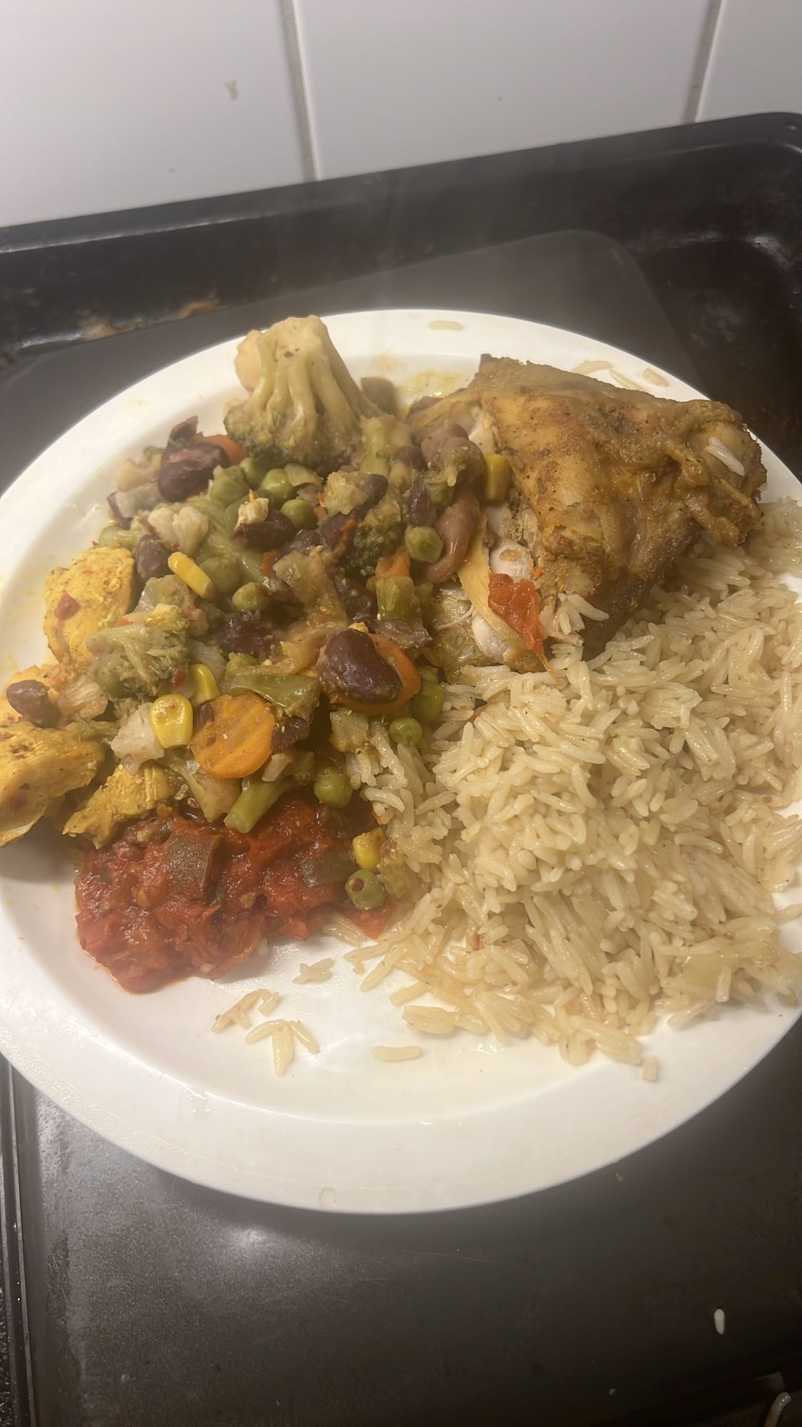 Kyckling med ris och grönsaker