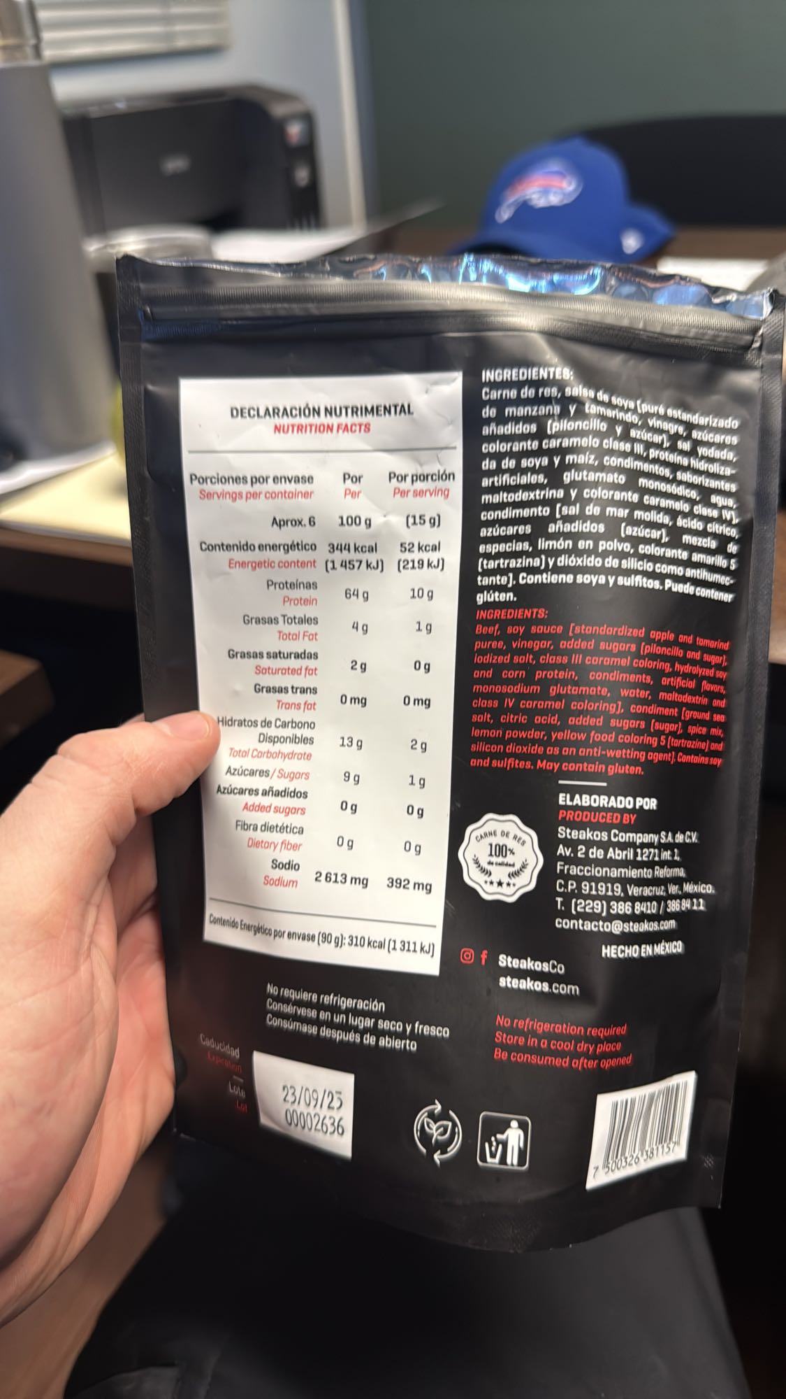 Carne seca sabor soya