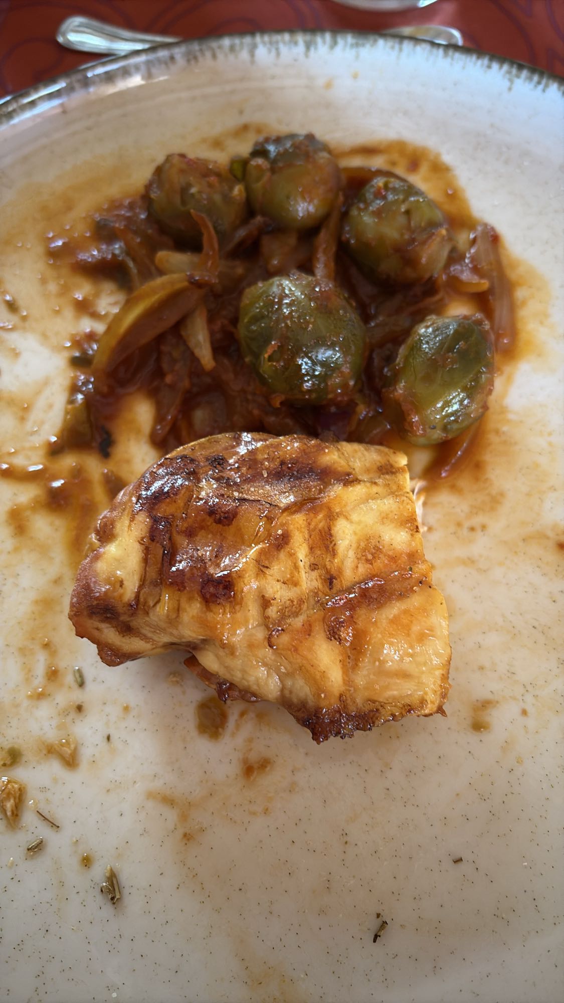 Poulet et choux de Bruxelles