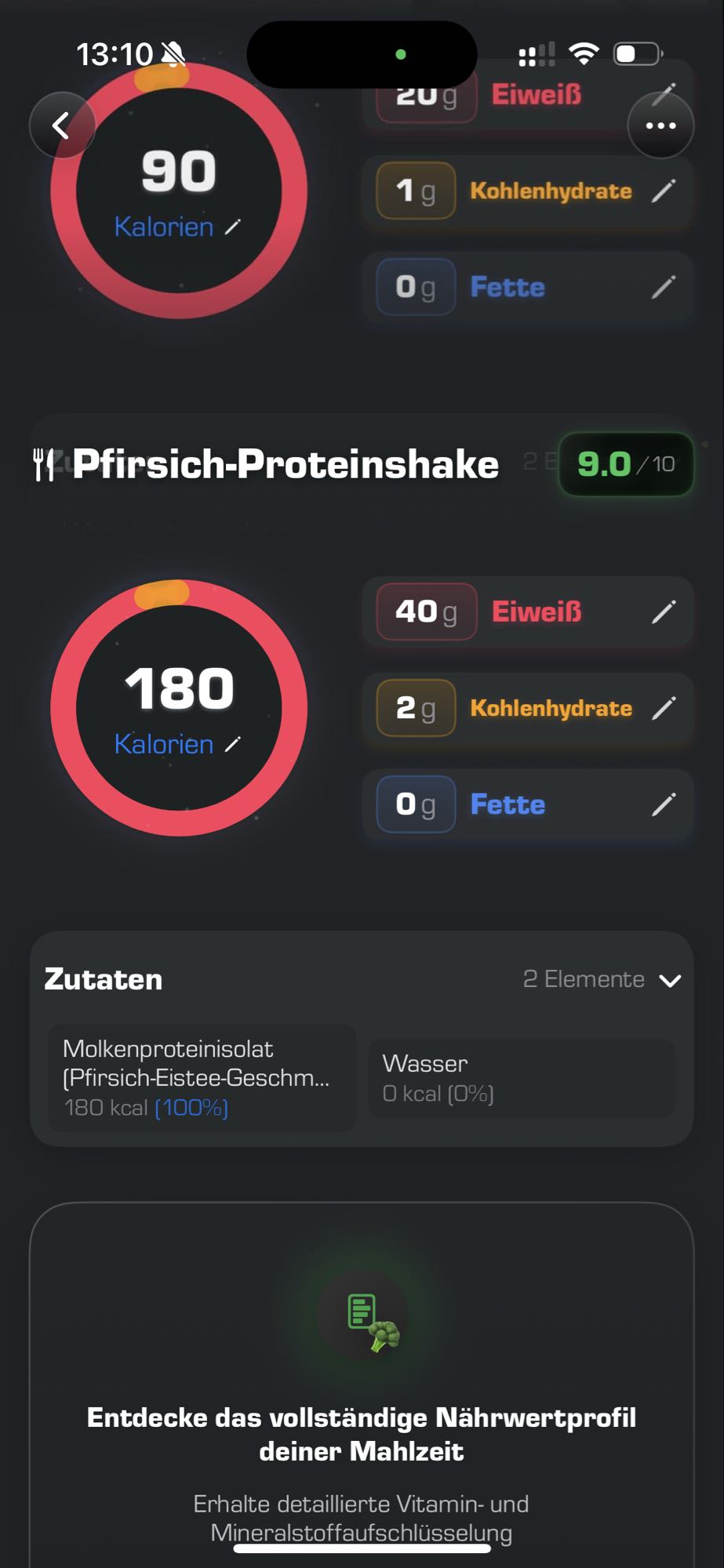 Pfirsich-Proteinshake