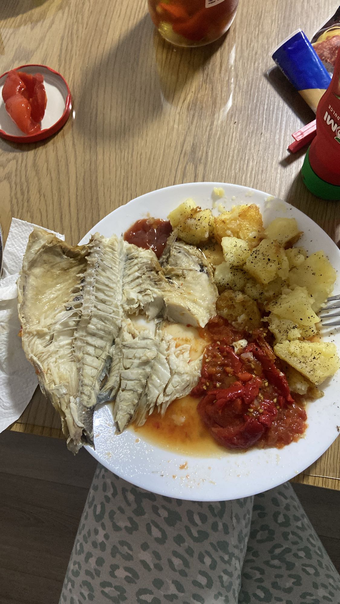 Pește cu cartofi și ardei