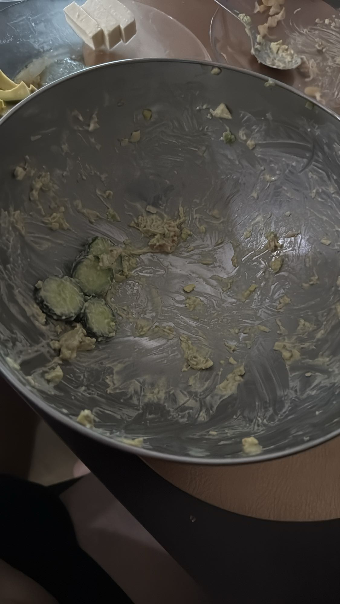 Cucumber mayo salad remnants