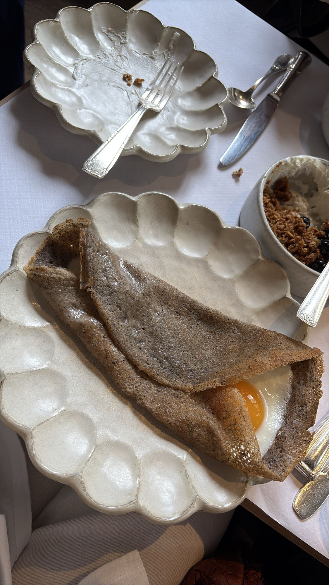 Buckwheat crepe with egg