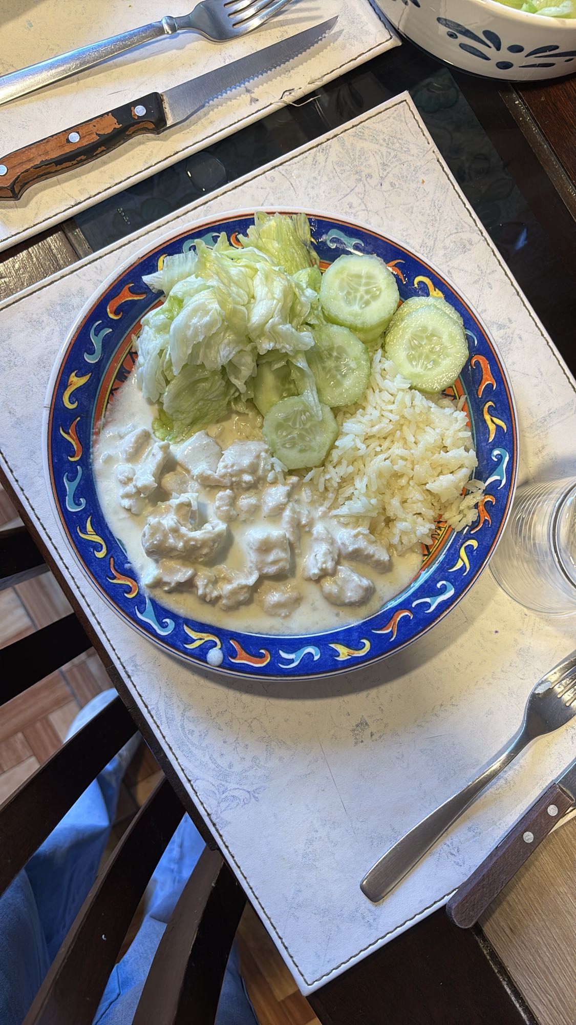 pollo en crema con arroz
