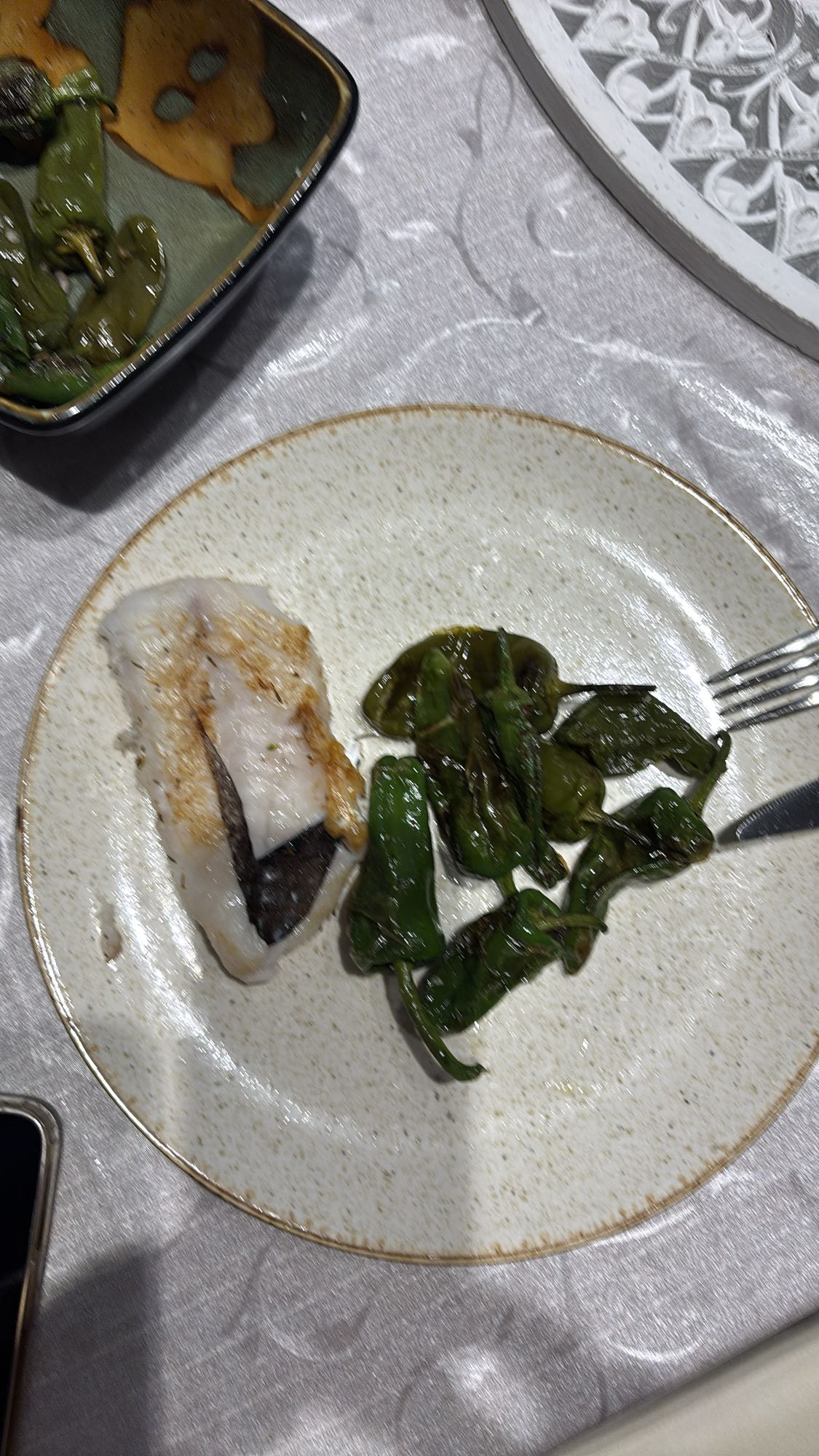 Fish with green peppers