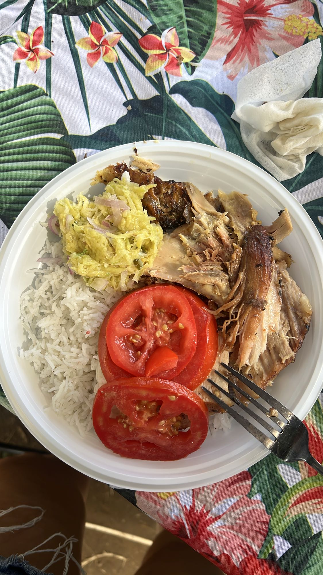 Poulet riz crudités