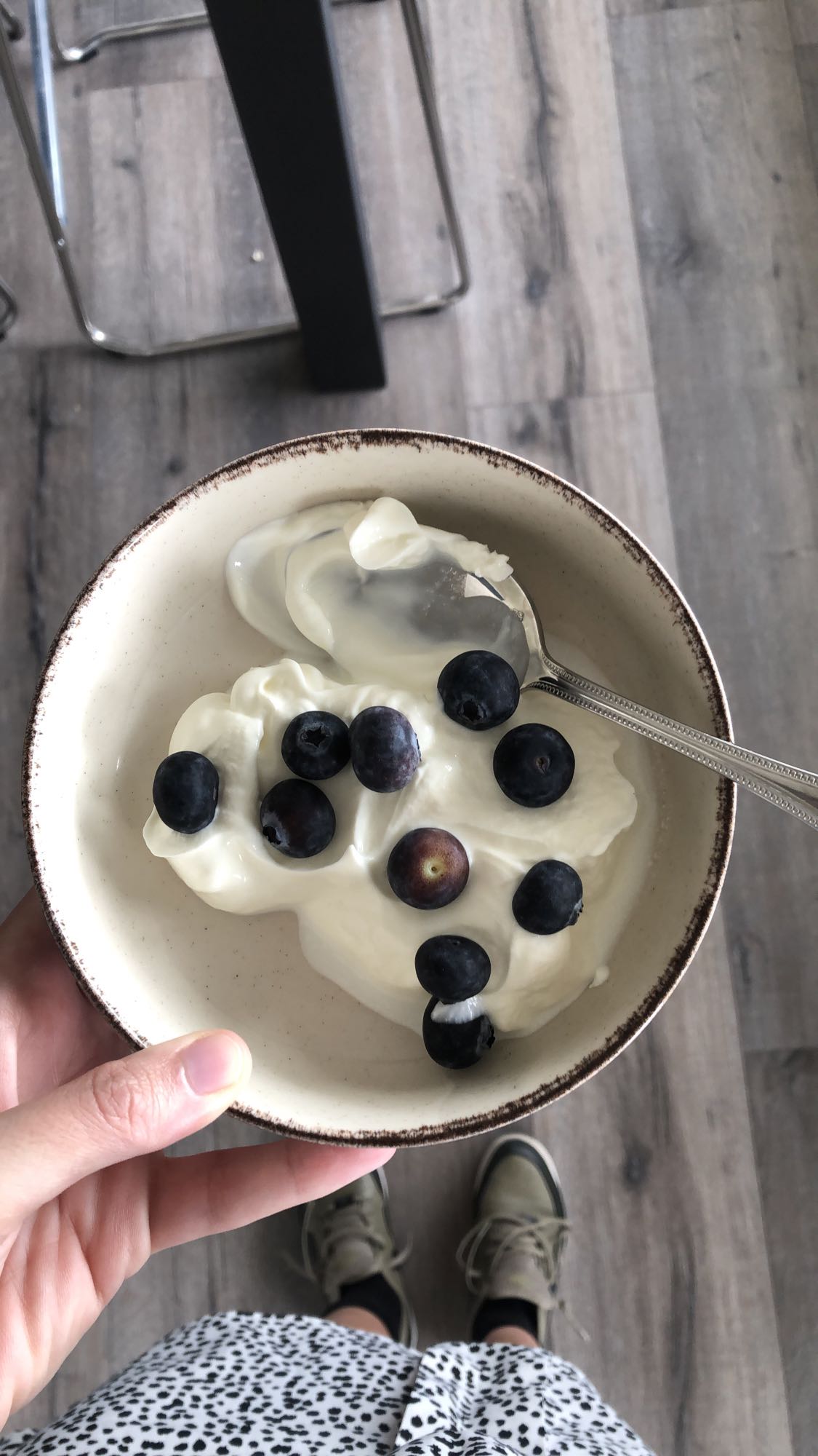 Yoghurt met bosbessen
