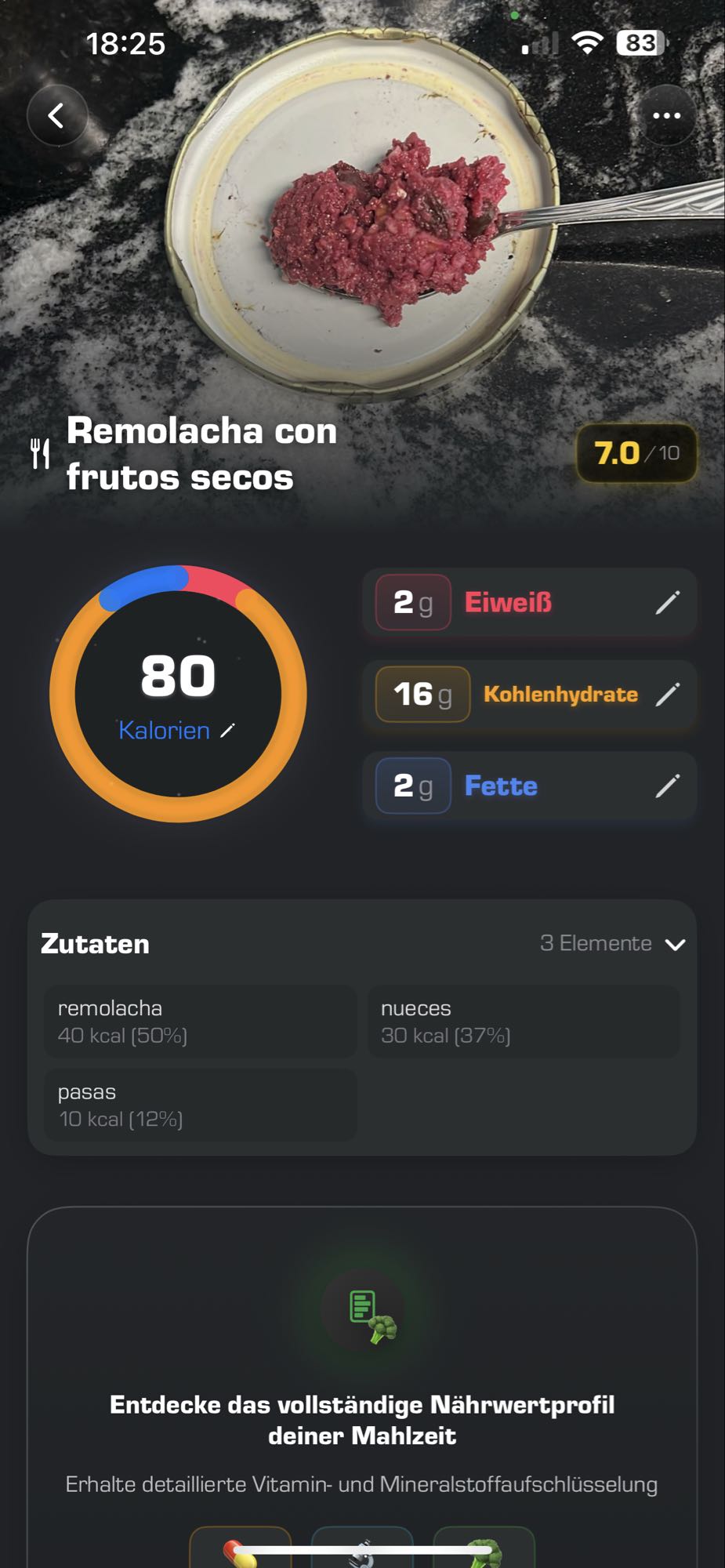 Remolacha con frutos secos