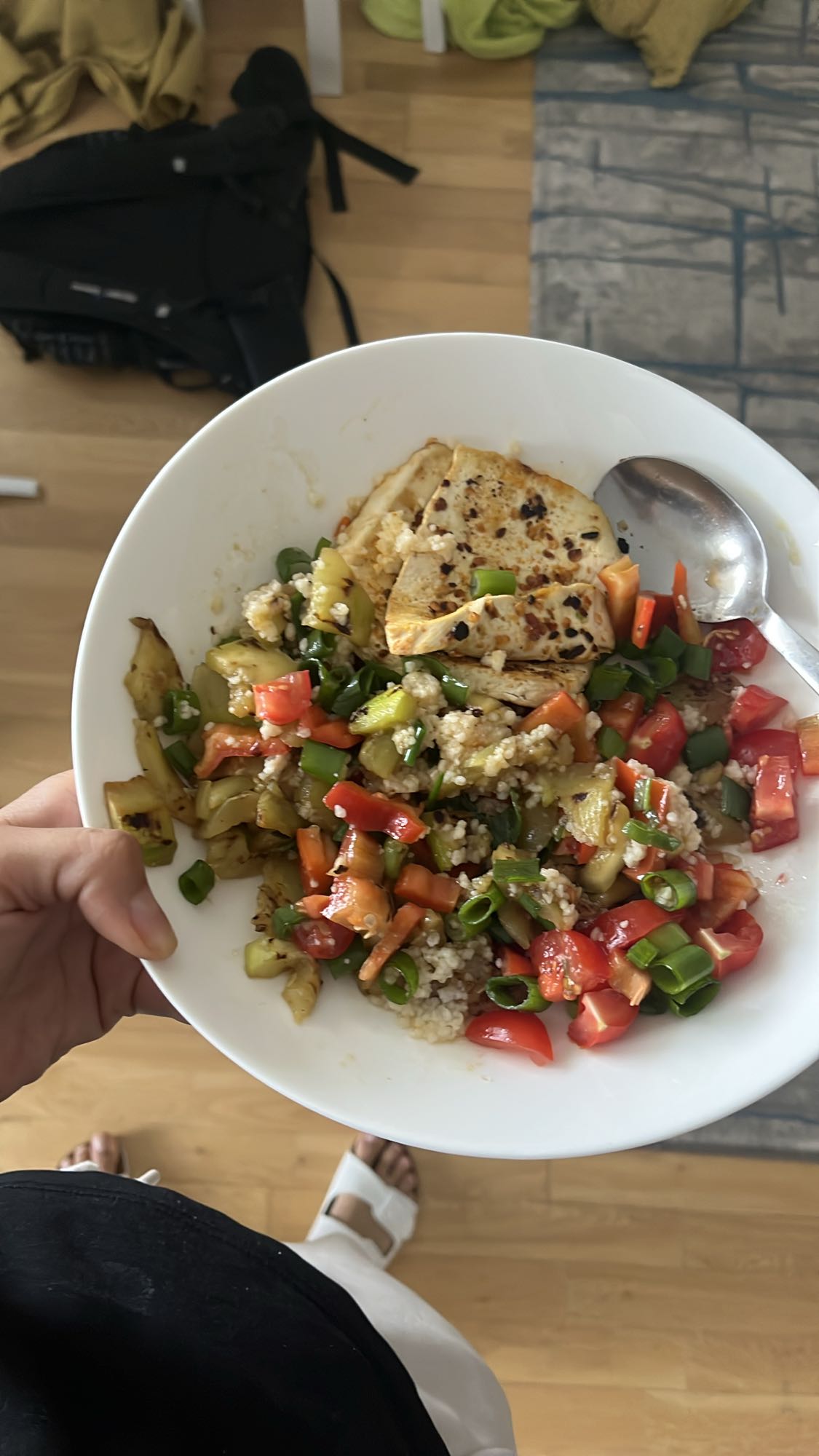 Grillet tofu og grønnsaker