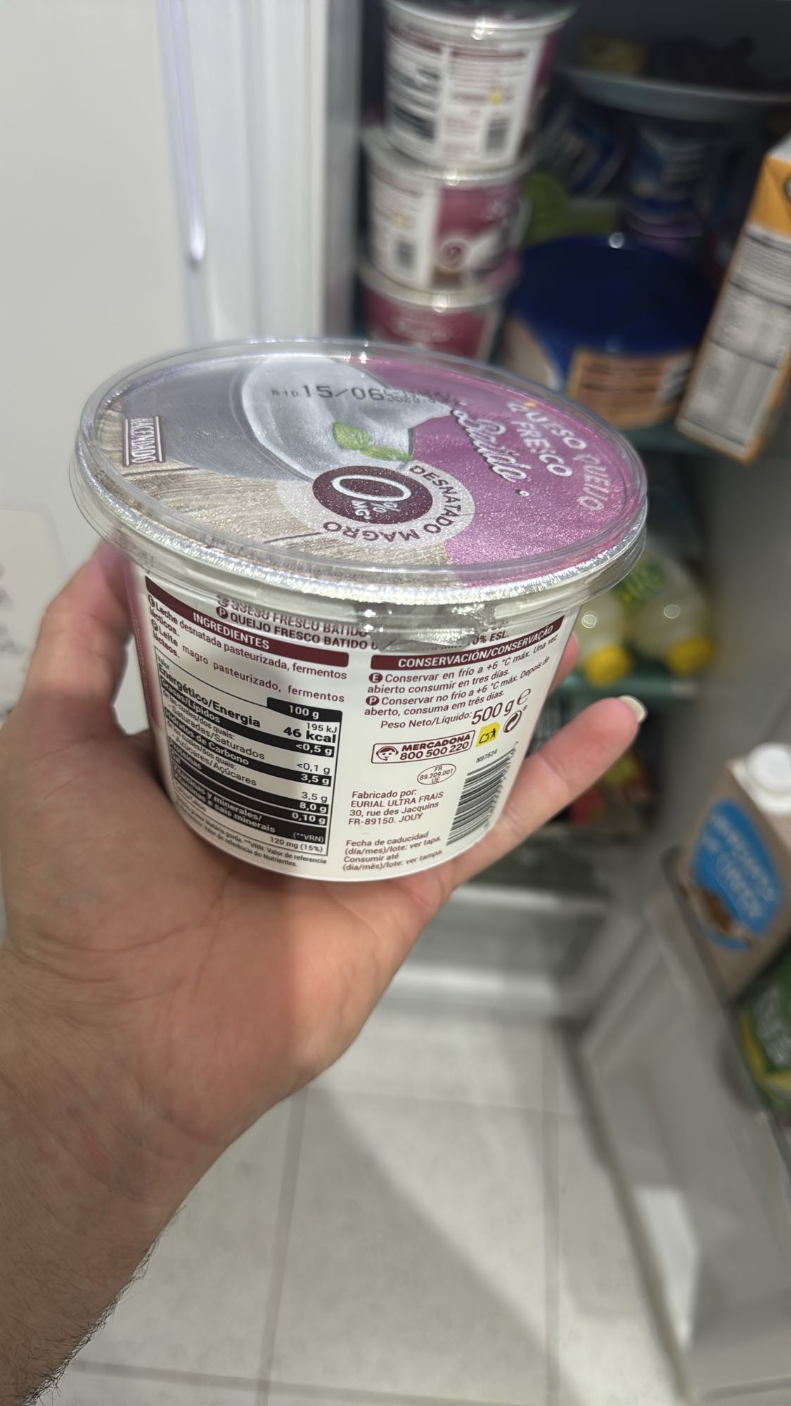 queso fresco batido desnatado